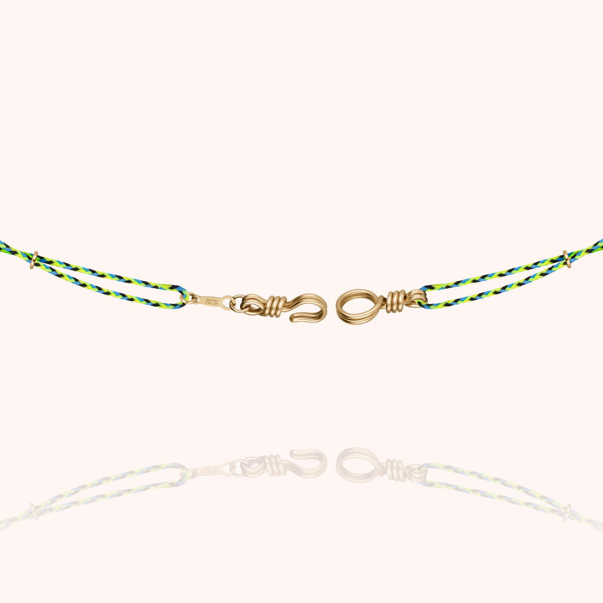 Slim Knot Cord Necklace Attache moi in 14k yellow gold-filled wire