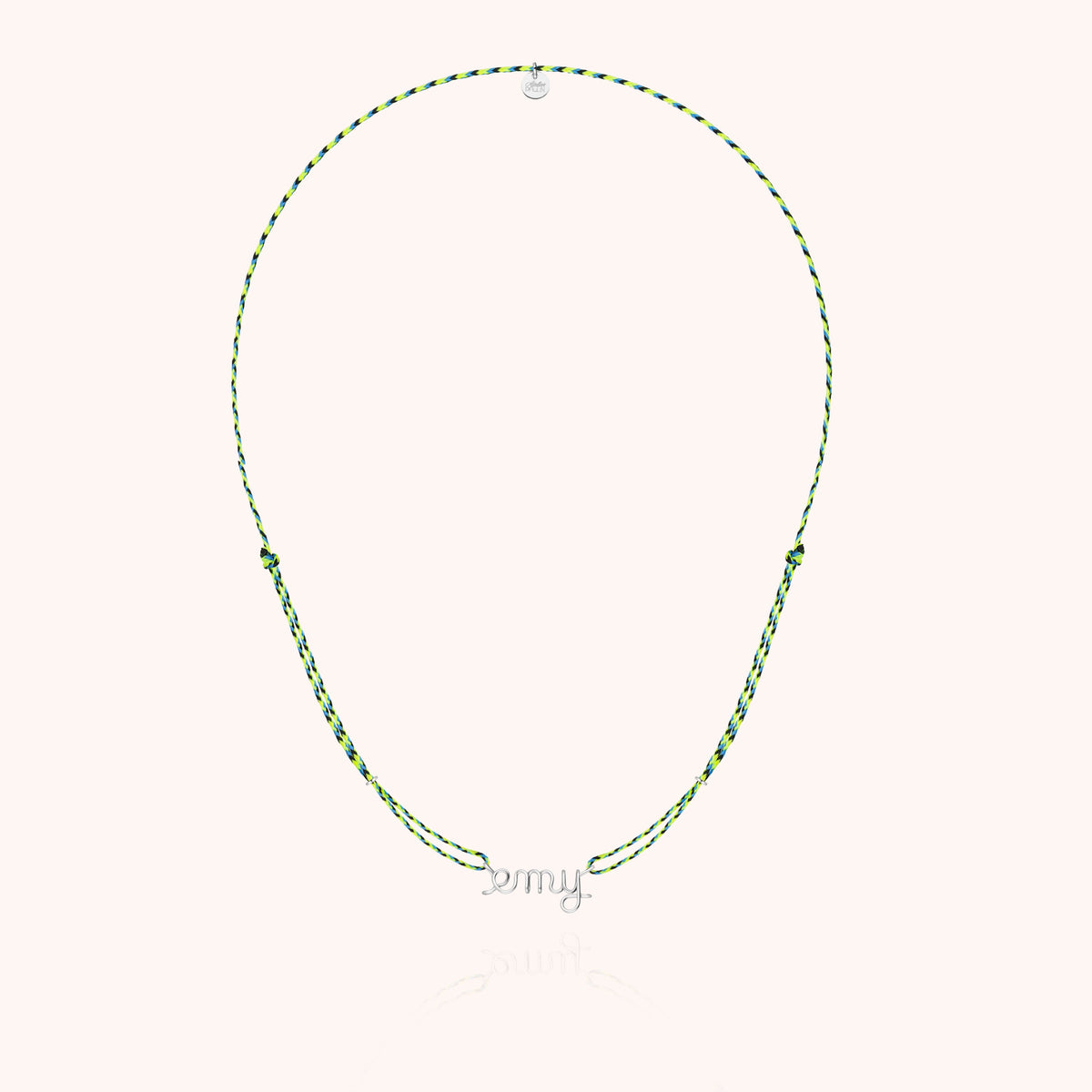 Collana Cordino Slim Knot Personalizzata in filo d'oro bianco 18kt