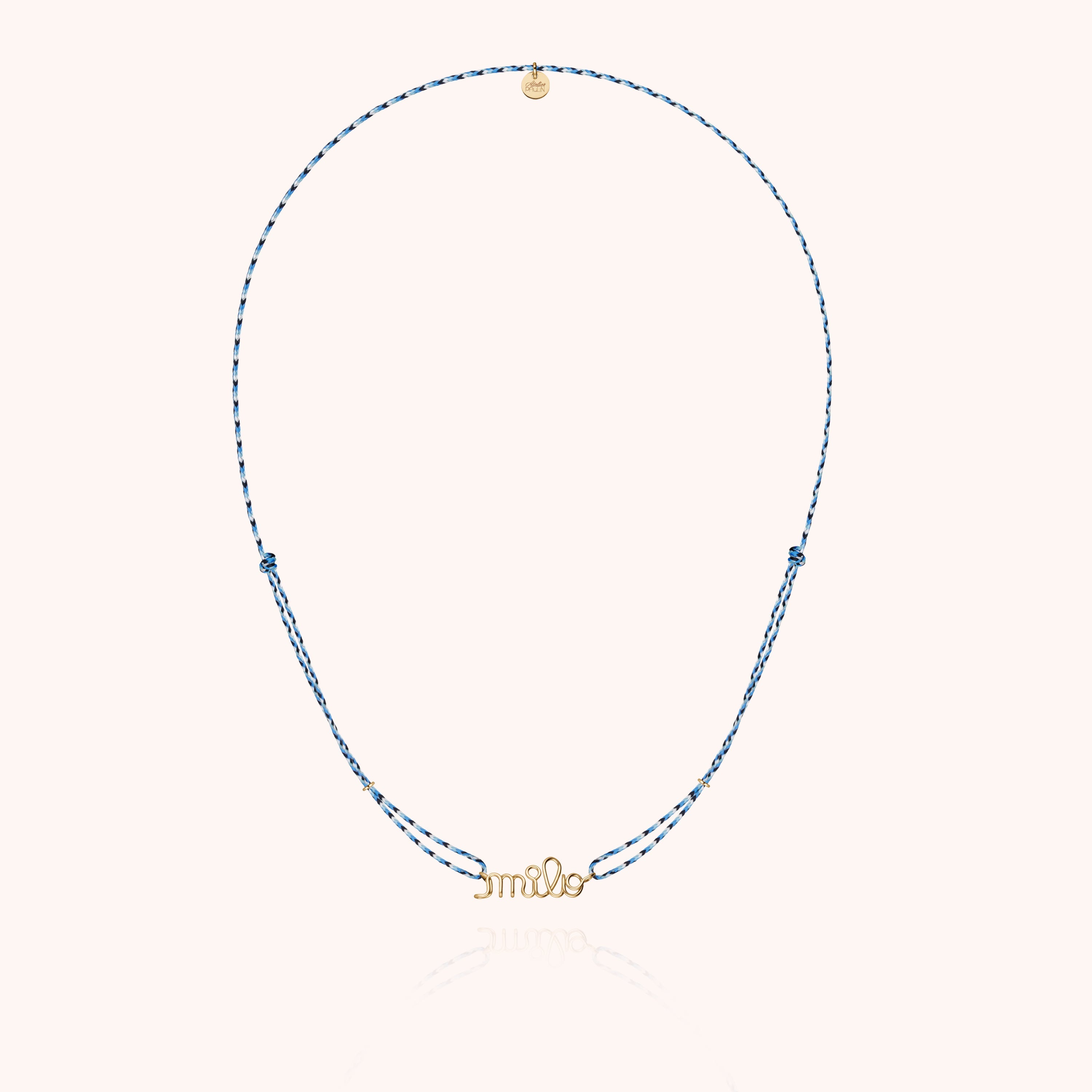 Collier Cordon Slim Knot Personnalisé en or jaune 18K — bijou durable garanti à vie