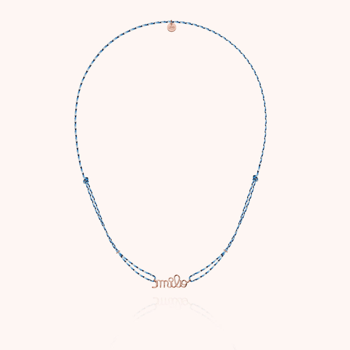 Collana Cordino Slim Knot Personalizzata in filo d'oro rosa 18kt