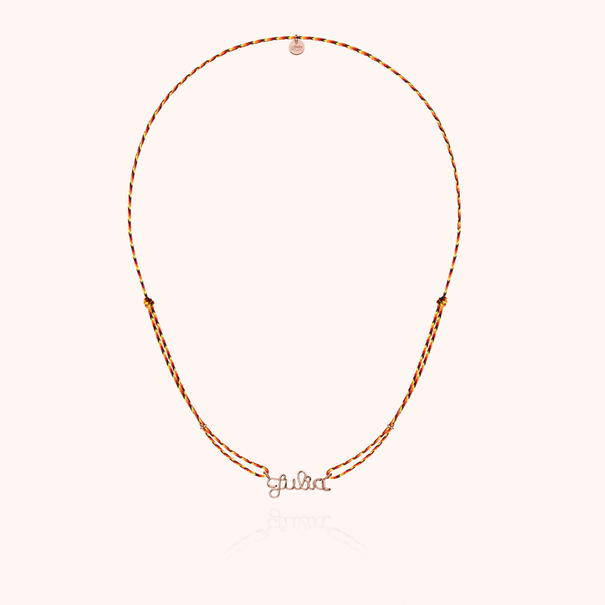 Collana Cordino Slim Knot Personalizzata in filo d'oro rosa 18kt