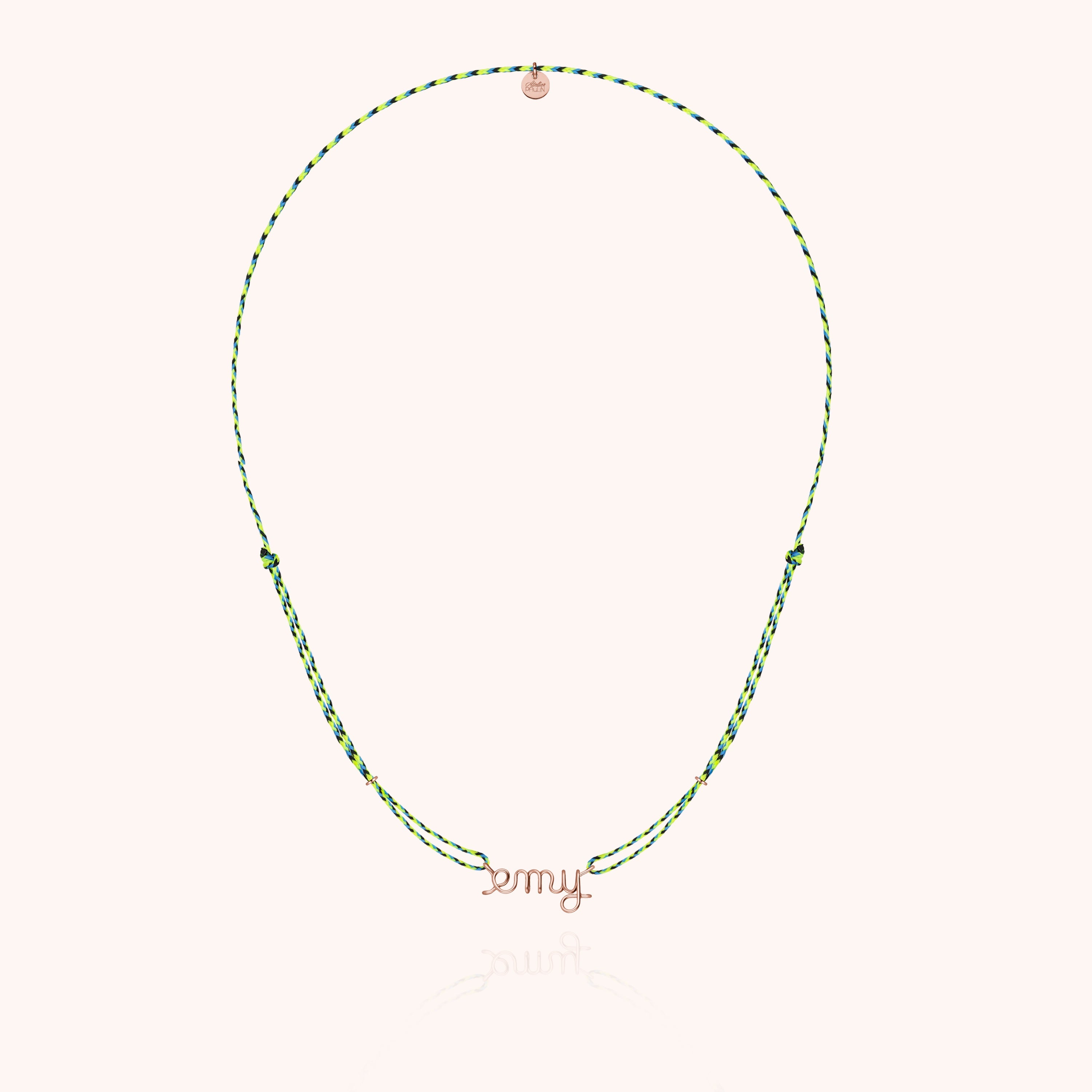 Collier Cordon Slim Knot Personnalisé en or rose laminé — bijou durable garanti à vie