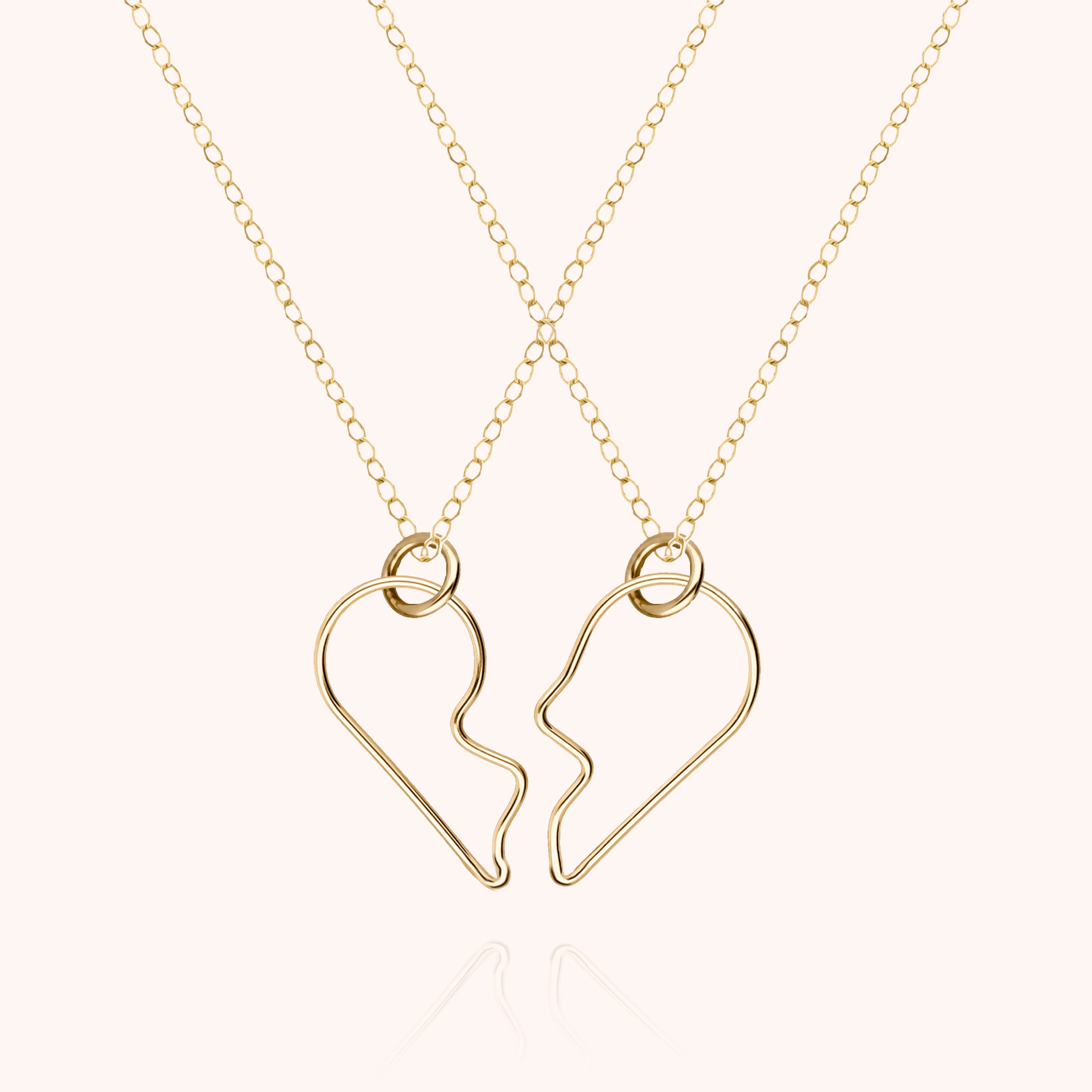 Duo de Colliers Cœur de l'Amour - or jaune laminé
