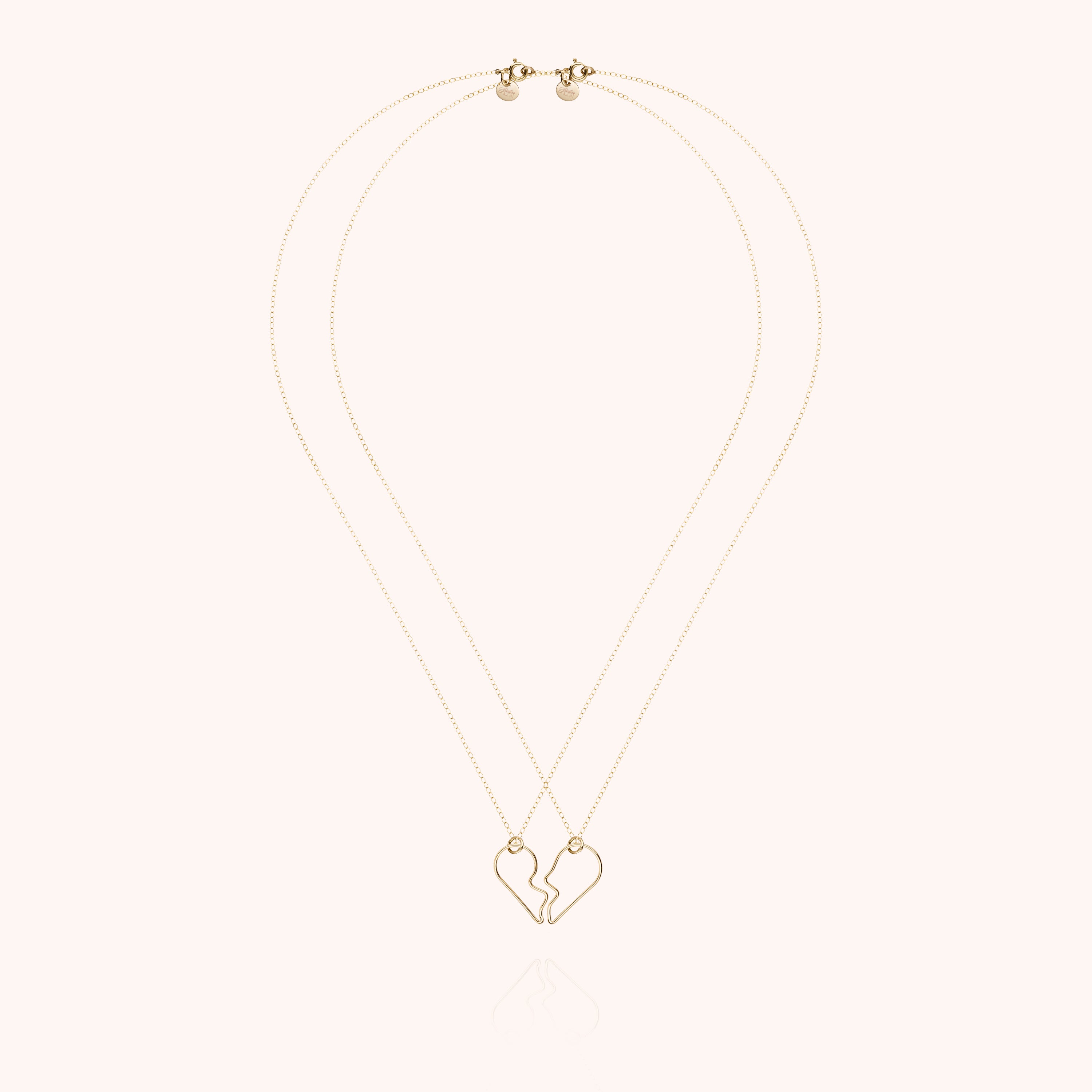 Duo de Colliers Cœur de l'Amour - or jaune laminé