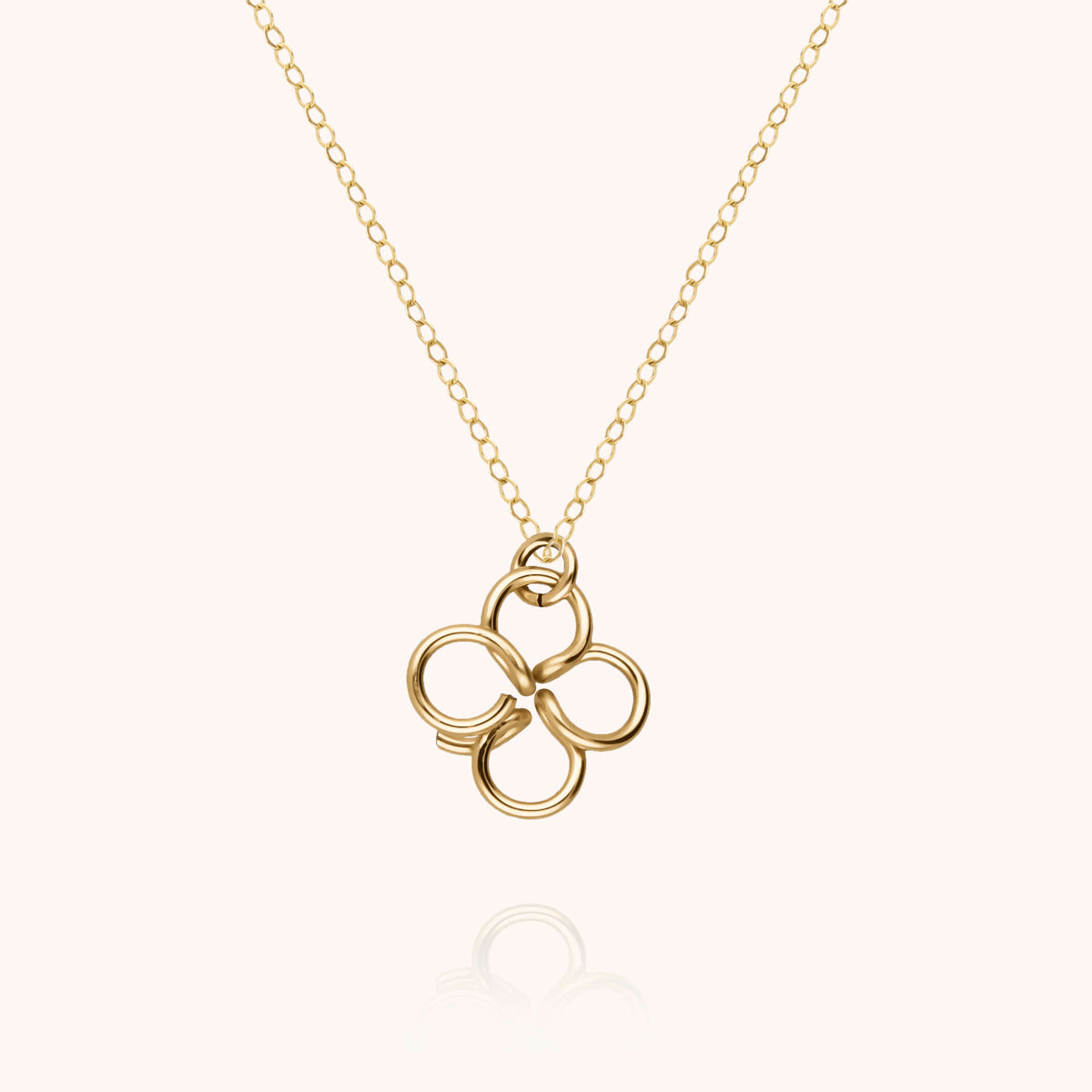 Lucky One Charms-Kette Kleeblatt aus gelbem Goldfilled — von Hand geformt in Paris