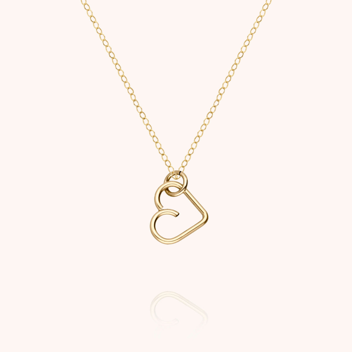 Kette Charms Lucky One Herz aus Gelbes Goldfilled — handgefertigtes Schmuckstück