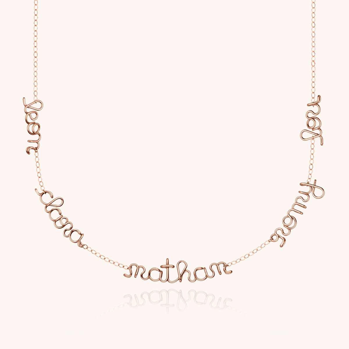 Collana Mantra Originale Personalizzata in filo d'oro rosa laminato 14k