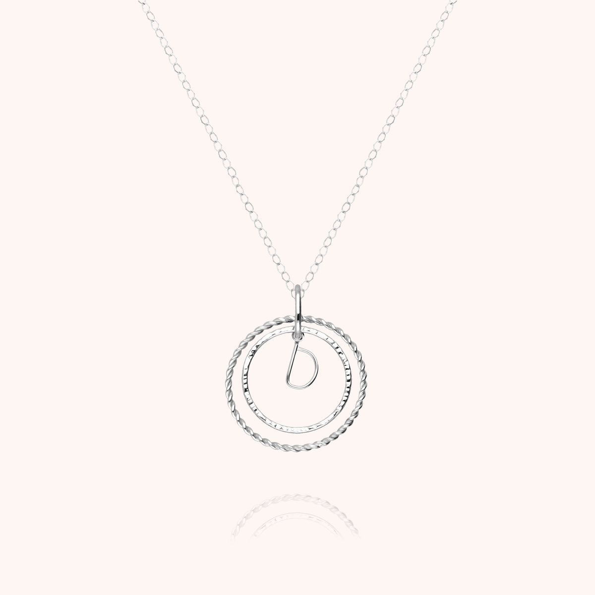 Collana Medaglia Iniziale in filo d'oro bianco 18kt