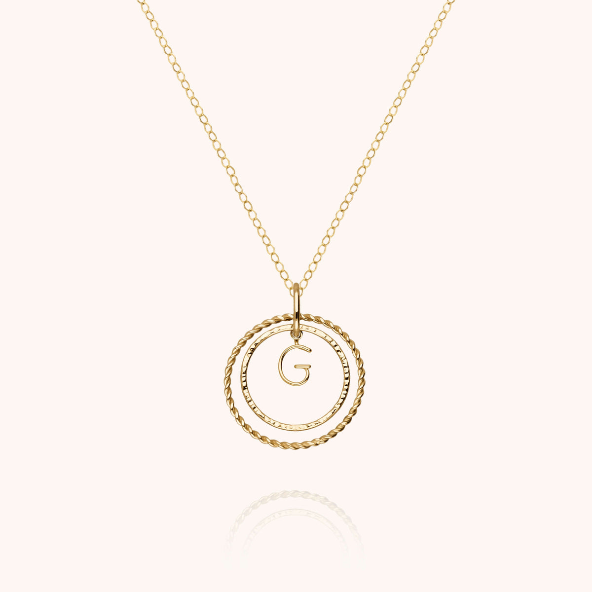 Kette Medaille Initiale — handgefertigter Schmuck Kette Expressversand