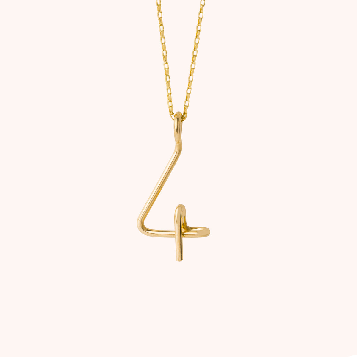 Seitenansicht der Kette Numérologie aus gelbem Goldfilled