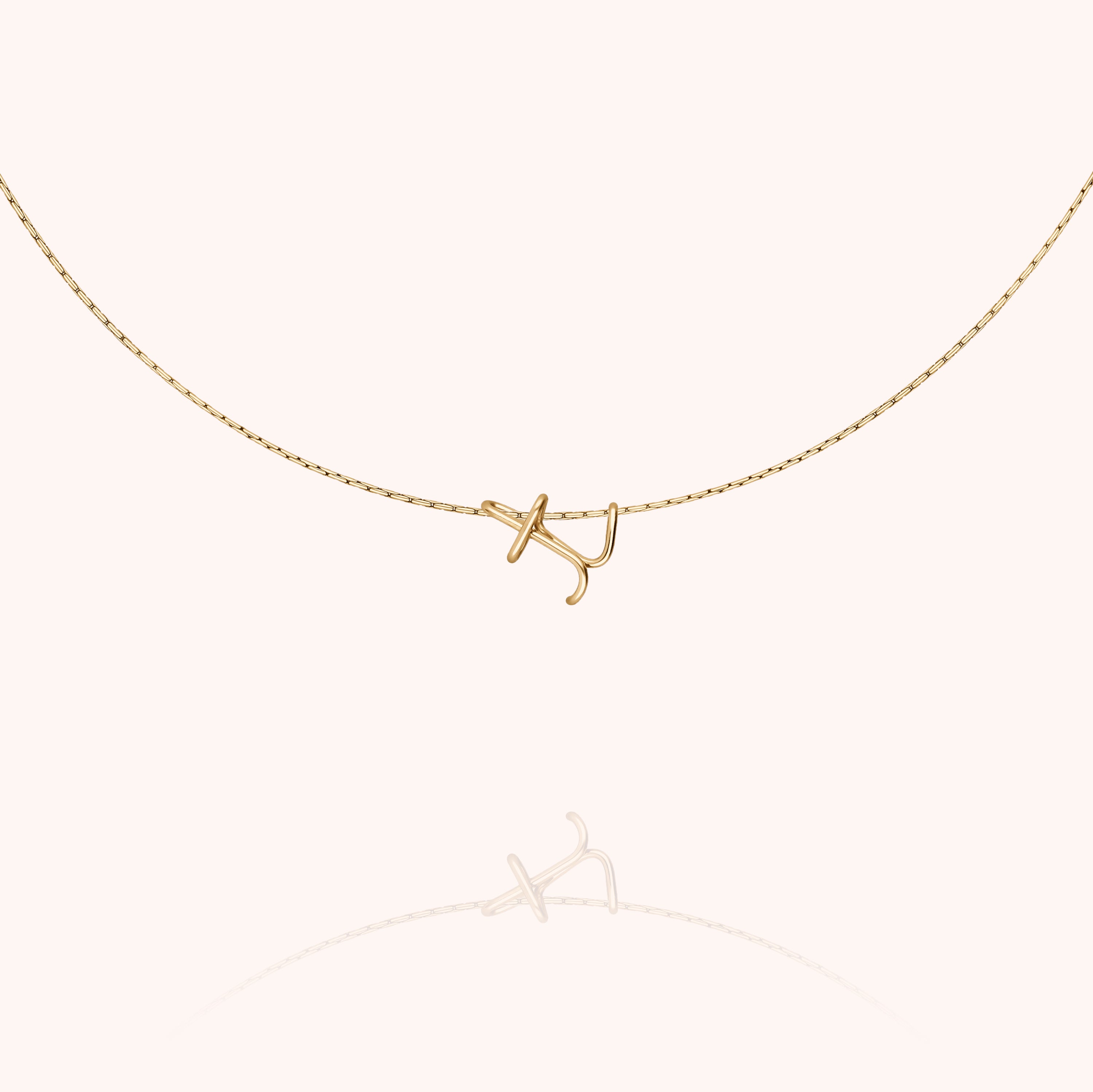 Collier Original Initiale - or jaune laminé