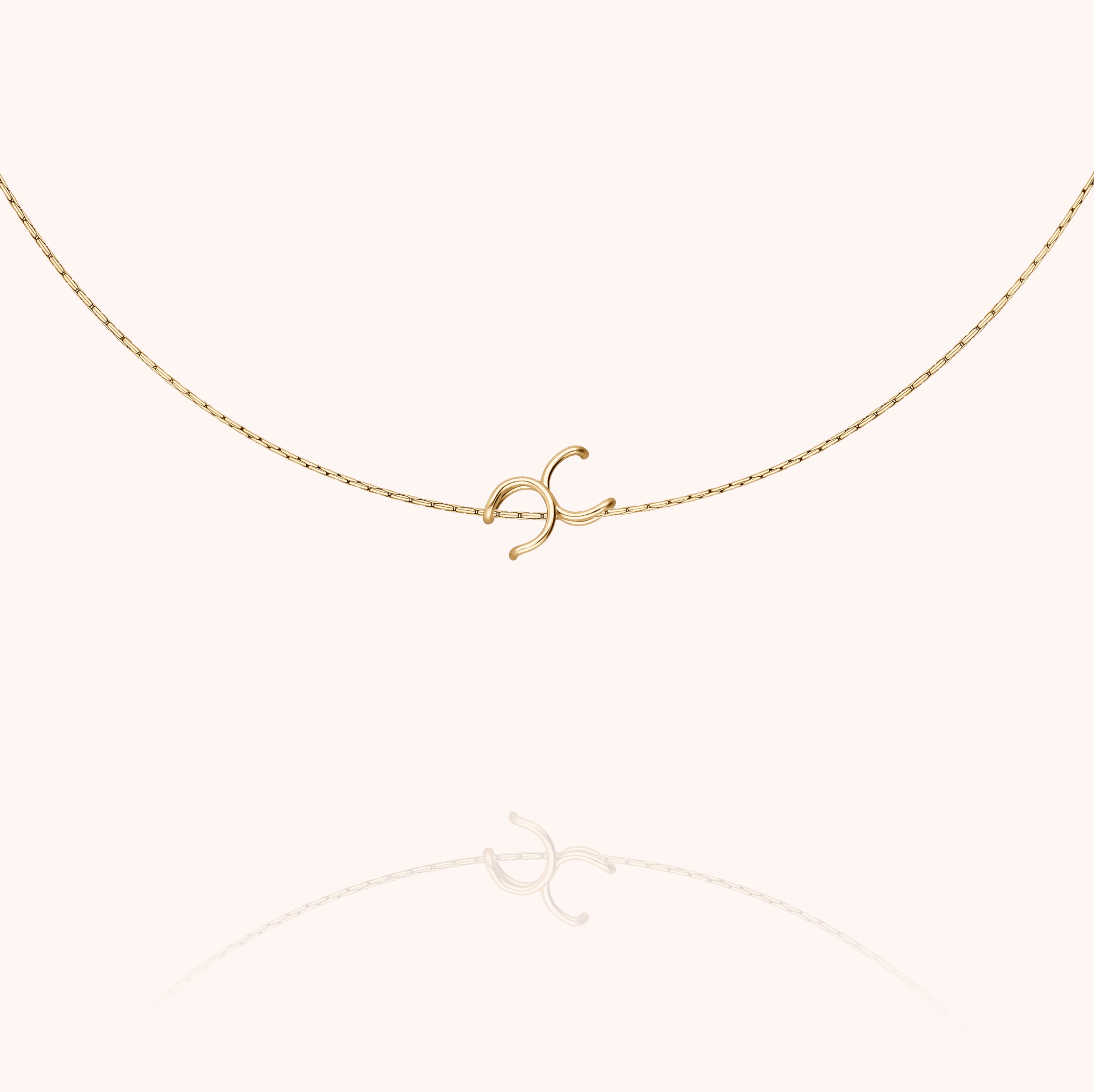 Collier Original Initiale - or jaune laminé