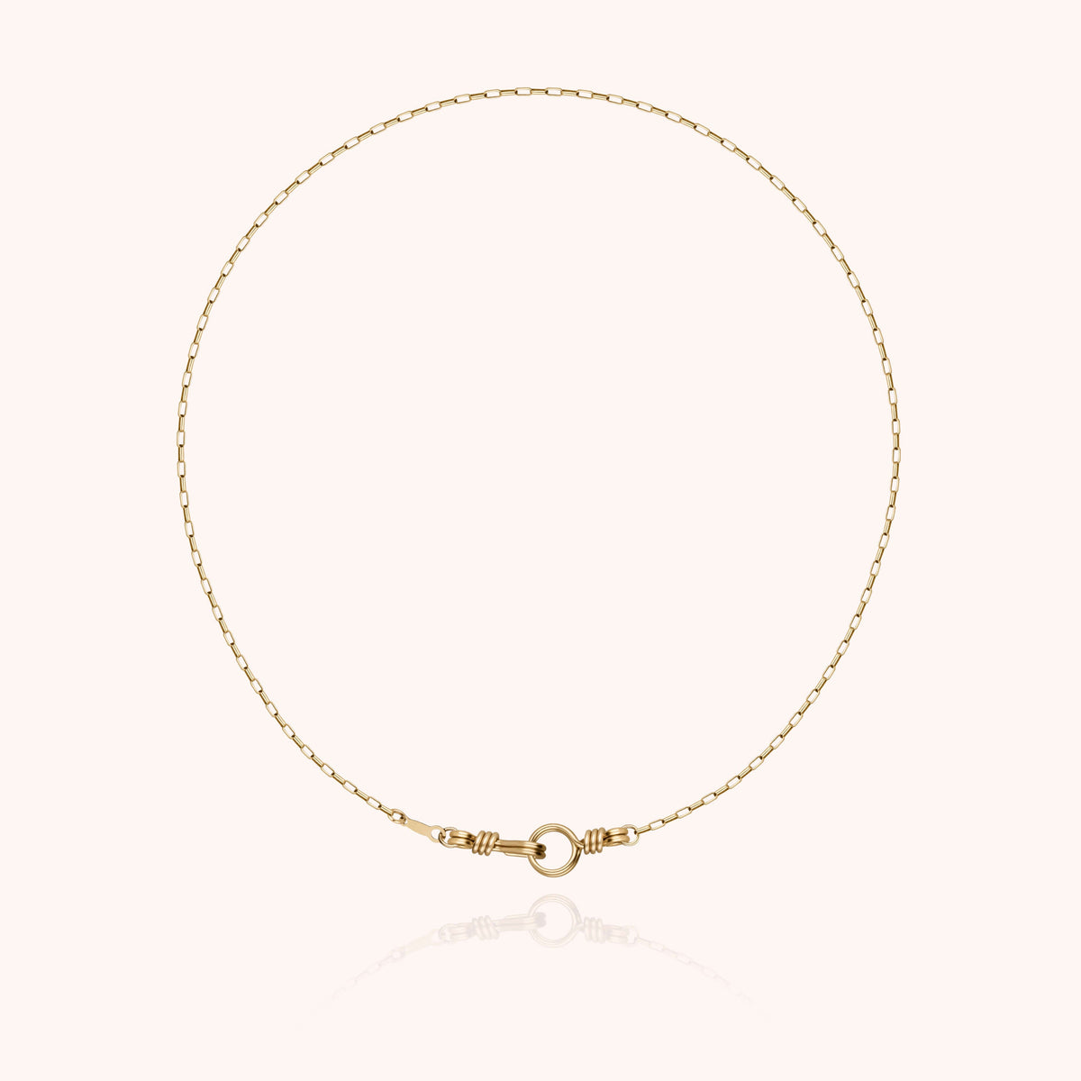 Collana Girocollo Rettangolo Attache moi in filo d'oro giallo laminato 14k