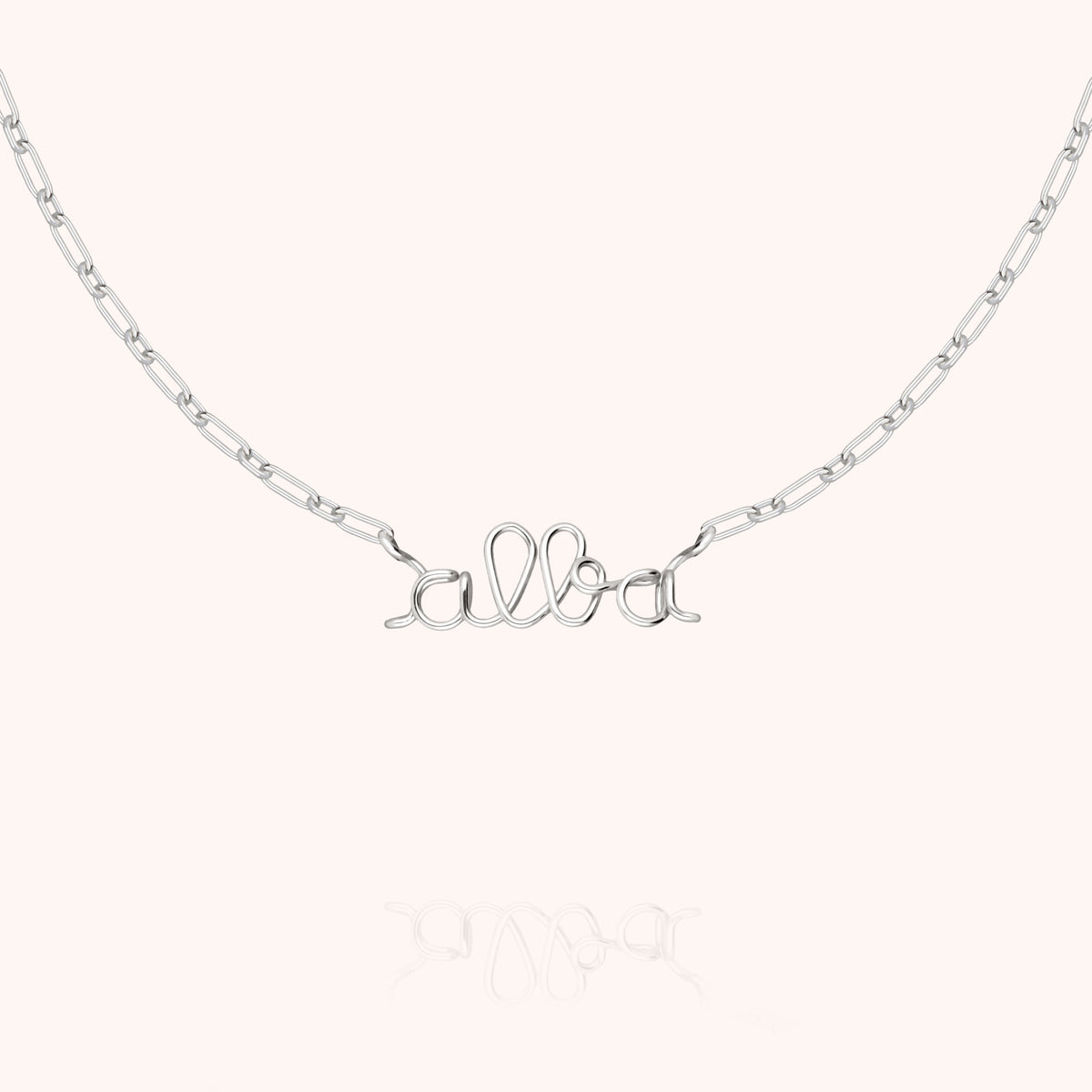 Collana Richelieu Catena Rettangolo Personalizzata in filo d'argento sterling 925