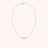 Personalized Rectangle Chain Richelieu Necklace - silver