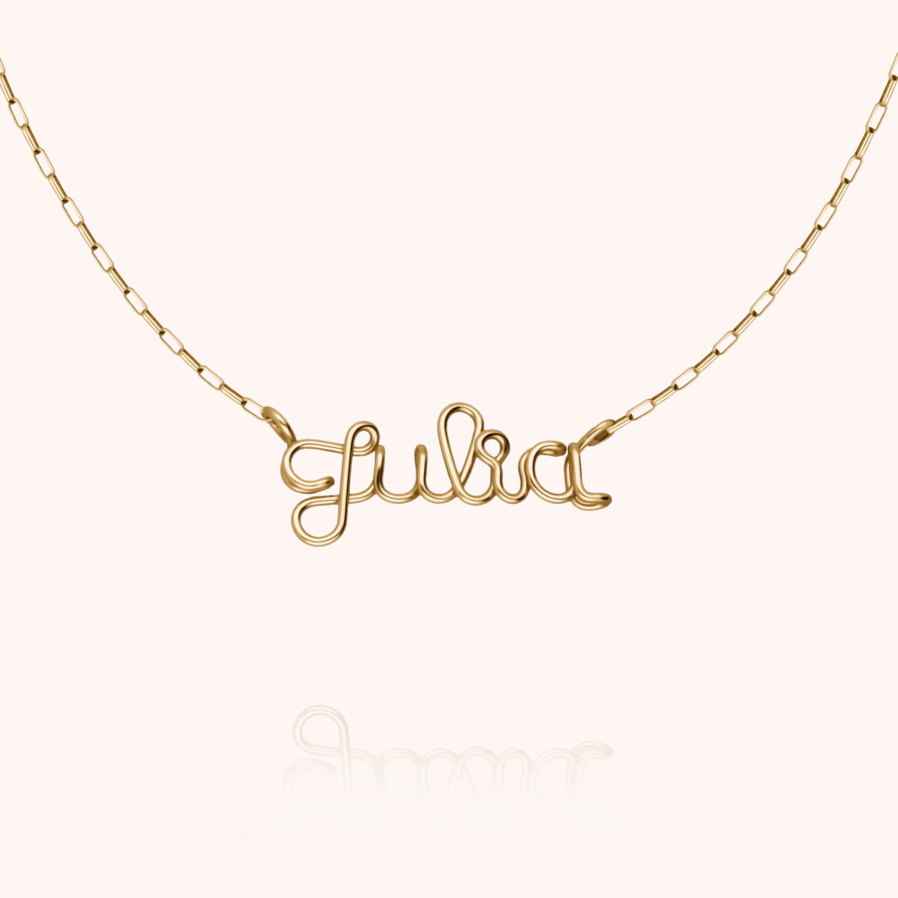 Collier Richelieu Chaîne Rectangle Personnalisé - or jaune laminé