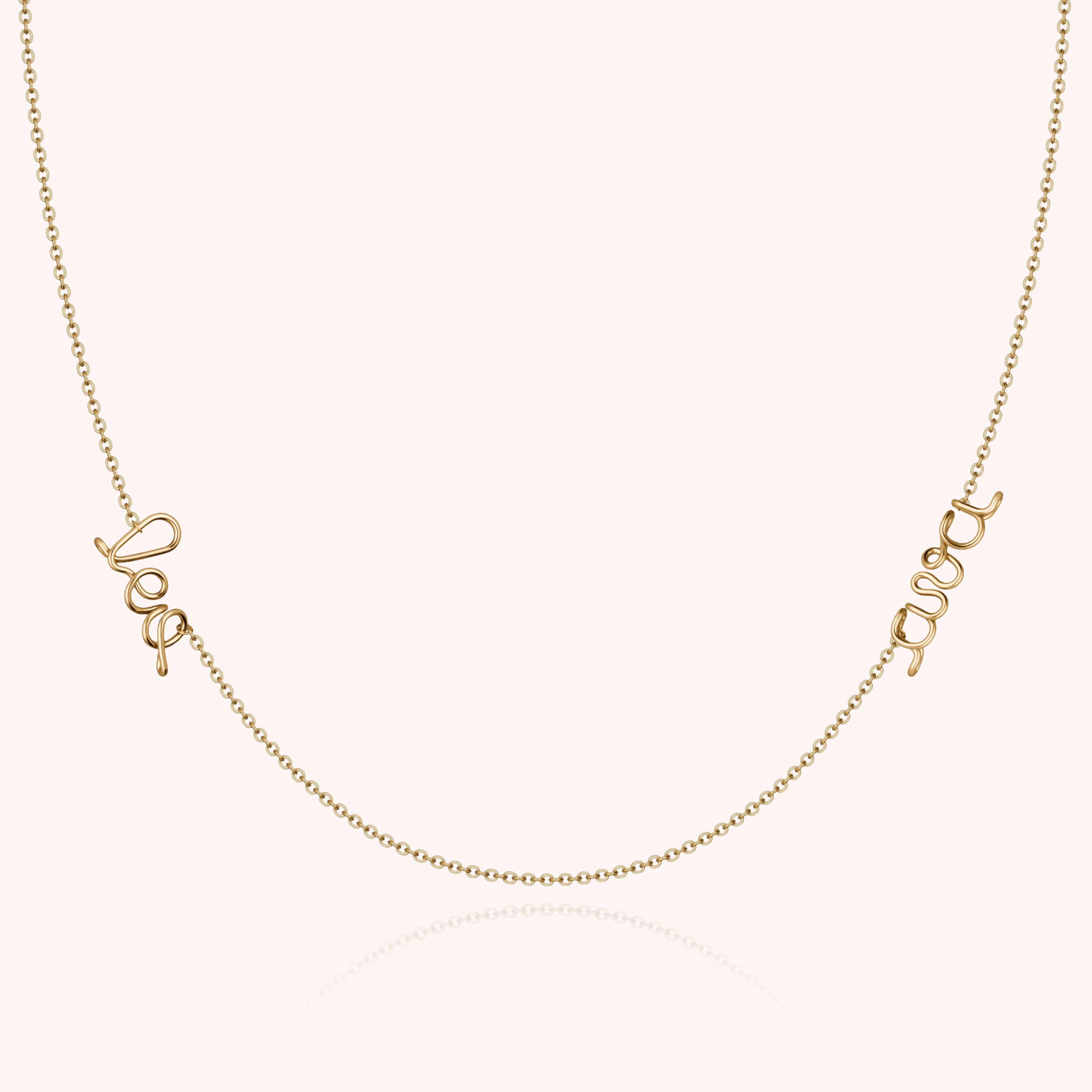Collier Richelieu Duo Personnalisé en or jaune 18K — bijou artisanal fait main