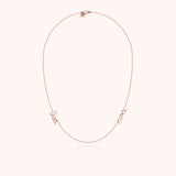 Personalized Richelieu Duo Necklace - Rose 14k gold-filled
