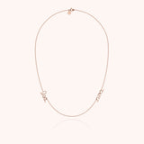 Personalized Richelieu Duo Necklace - Rose 18k gold