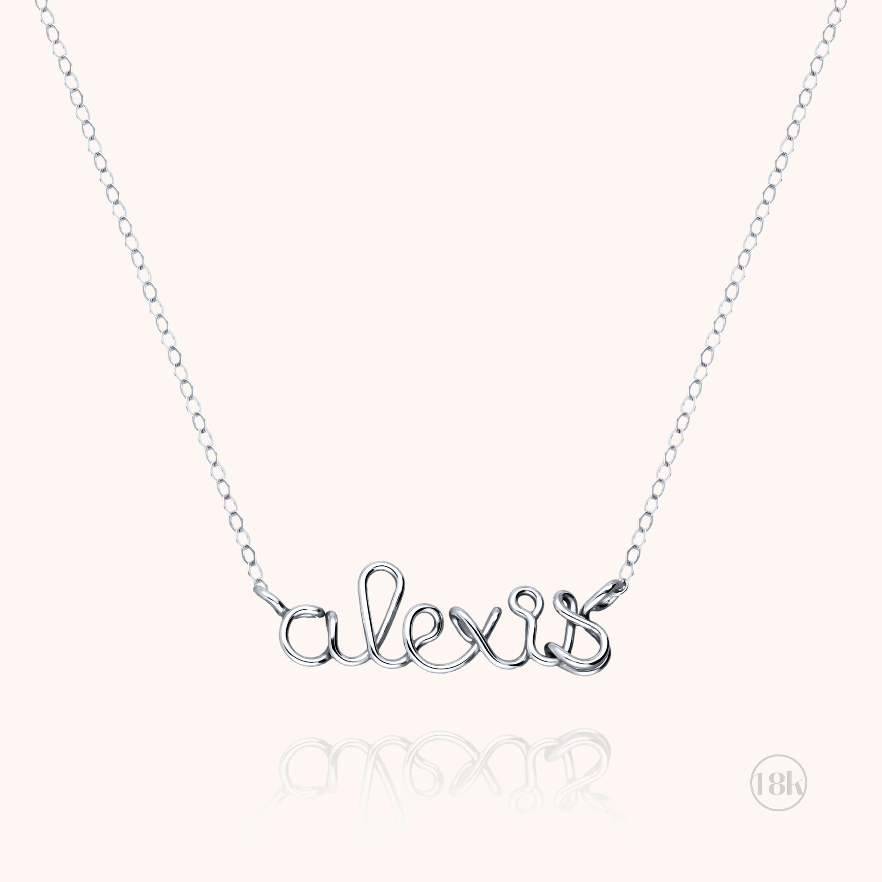 Collier Richelieu Personnalisé en or blanc 18K — bijou artisanal fait main