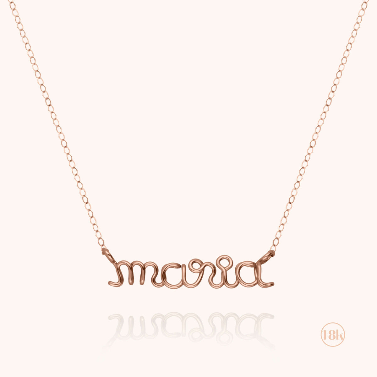 Personalized Richelieu Necklace in 18k rose gold wire