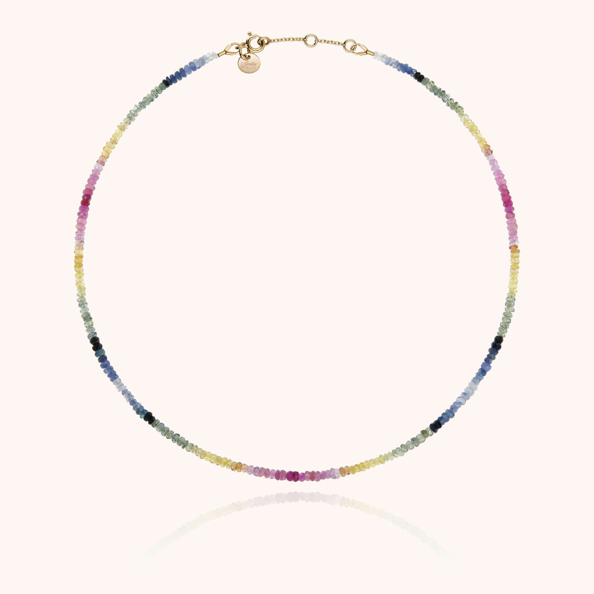 Collana Girocollo Rivière con zaffiro arcobaleno