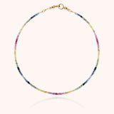 Collier Ras de Cou Rivière Attache moi - saphir rainbow