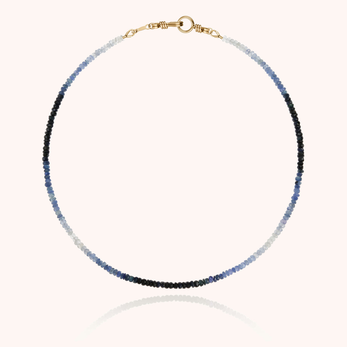 Choker-Kette Rivière blauer Saphir Gelbgold nach Maß Atelier Paulin