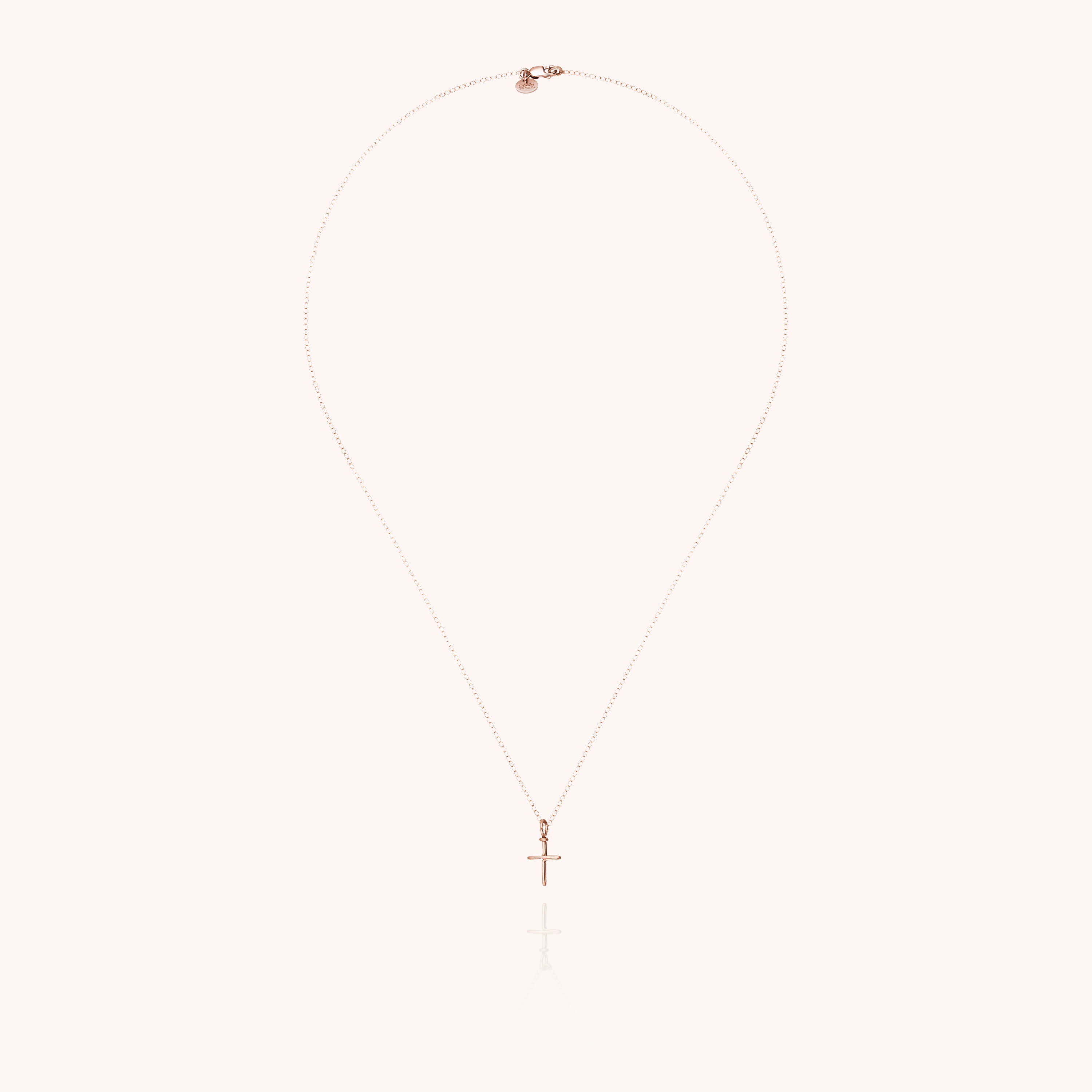 Collana Charms Simbolico Croce - oro rosa laminato
