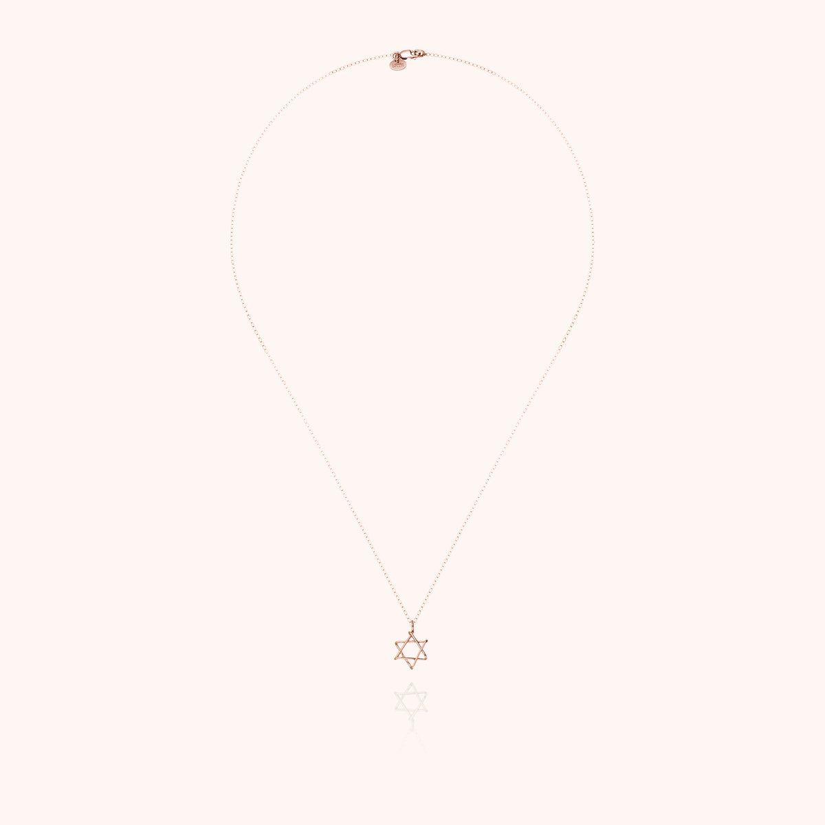 Kette Charms Symbolic Davidstern aus Roségoldfilled, Sternanhänger