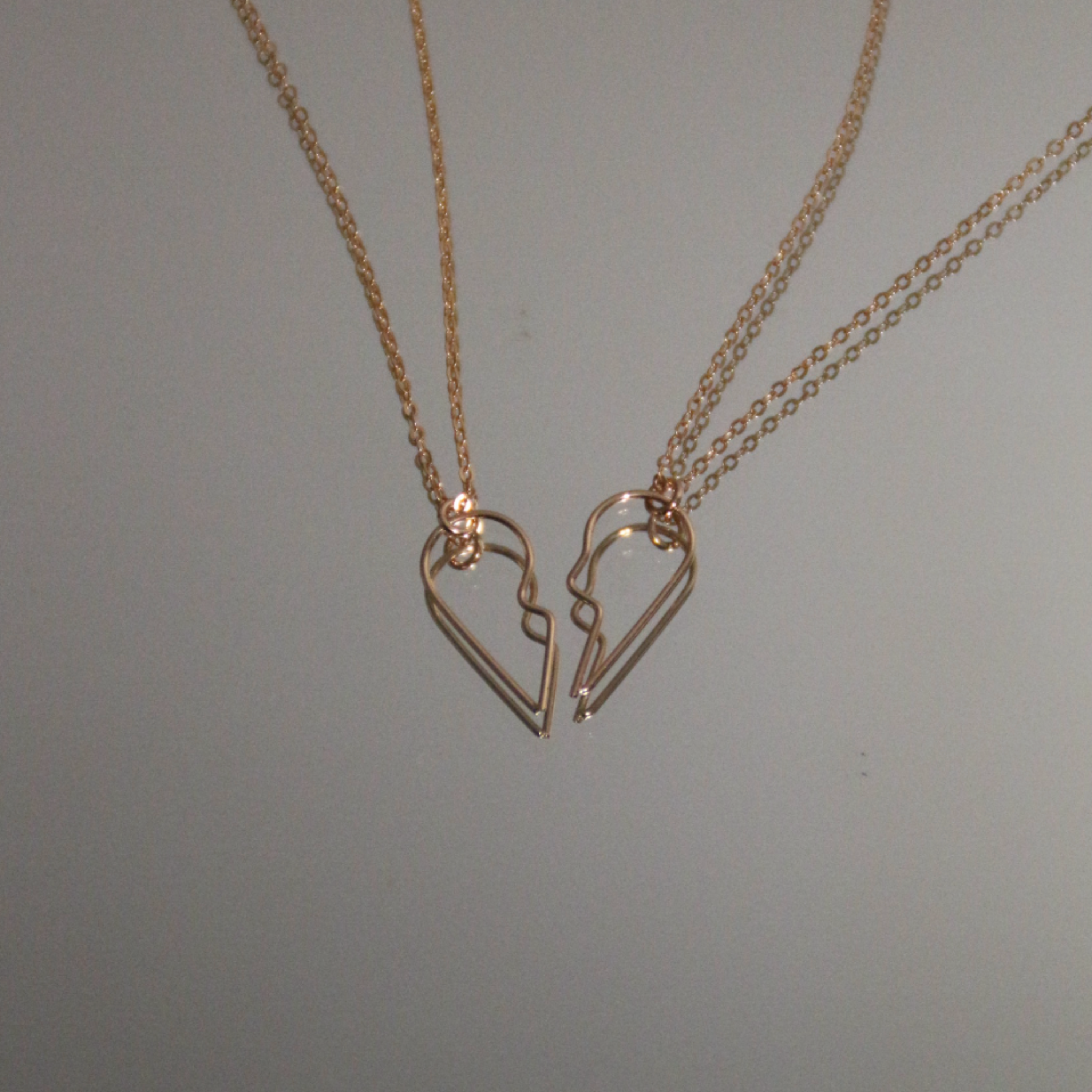 Duo di Collane Cuore dell'Amore - oro giallo laminato