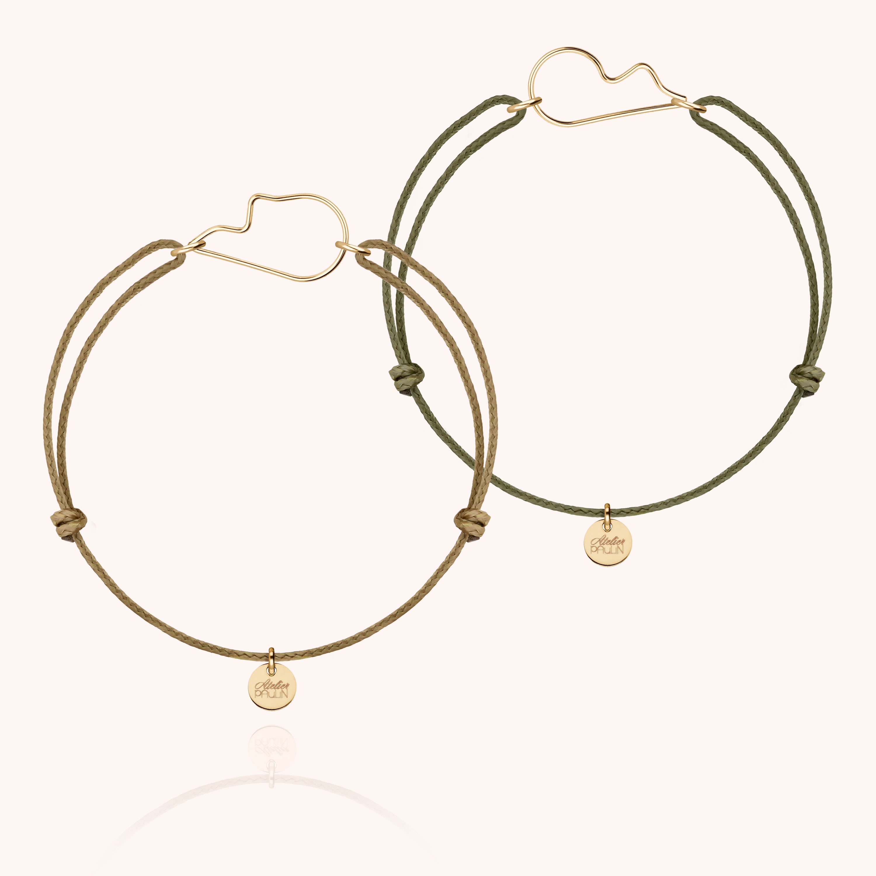 Duo de Bracelets Cordons Cœur de l'Amour - or jaune laminé