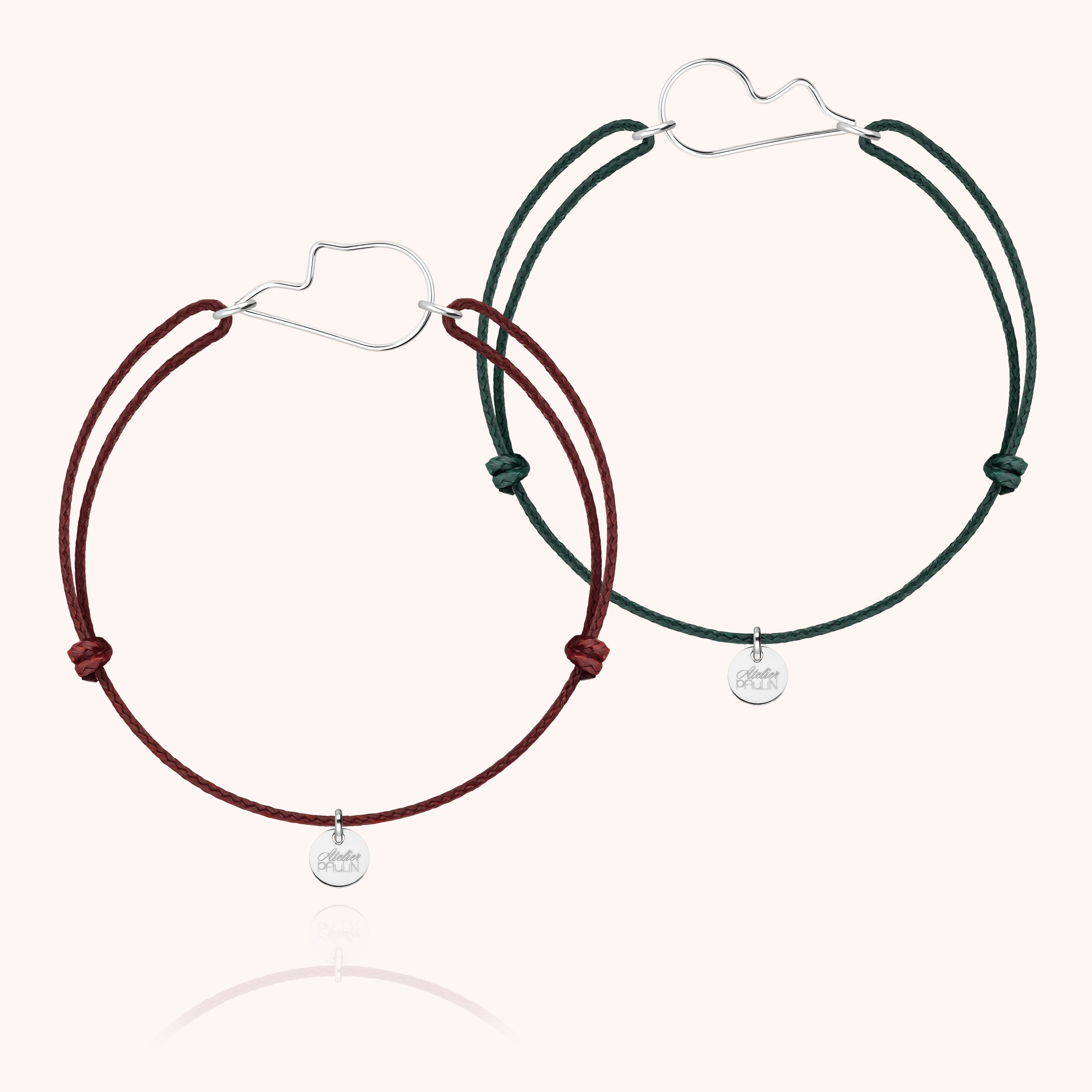 Duo di Bracciali Cordino Cuore dell'Amore - argento