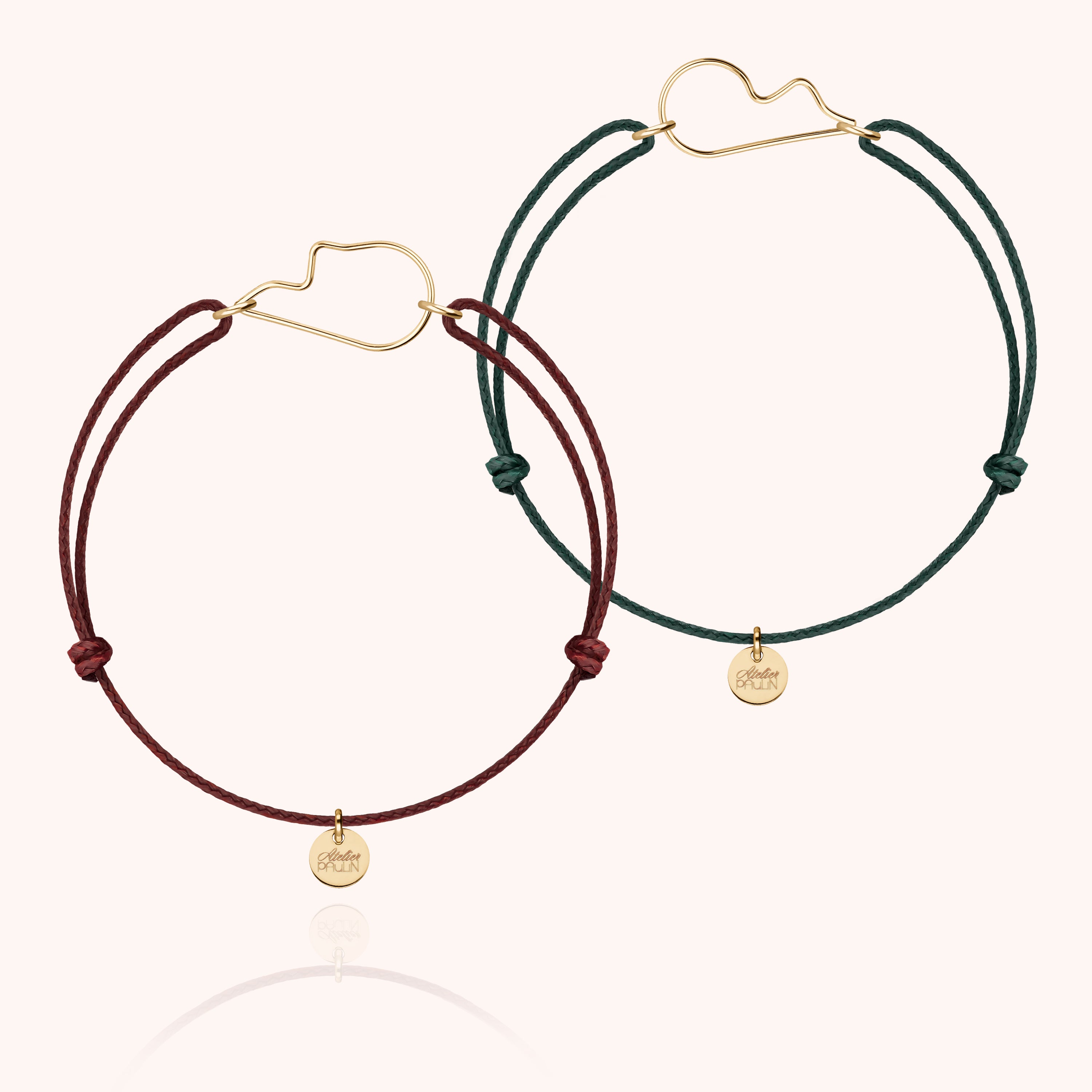 Duo de Bracelets Cordons Cœur de l'Amour - or jaune laminé