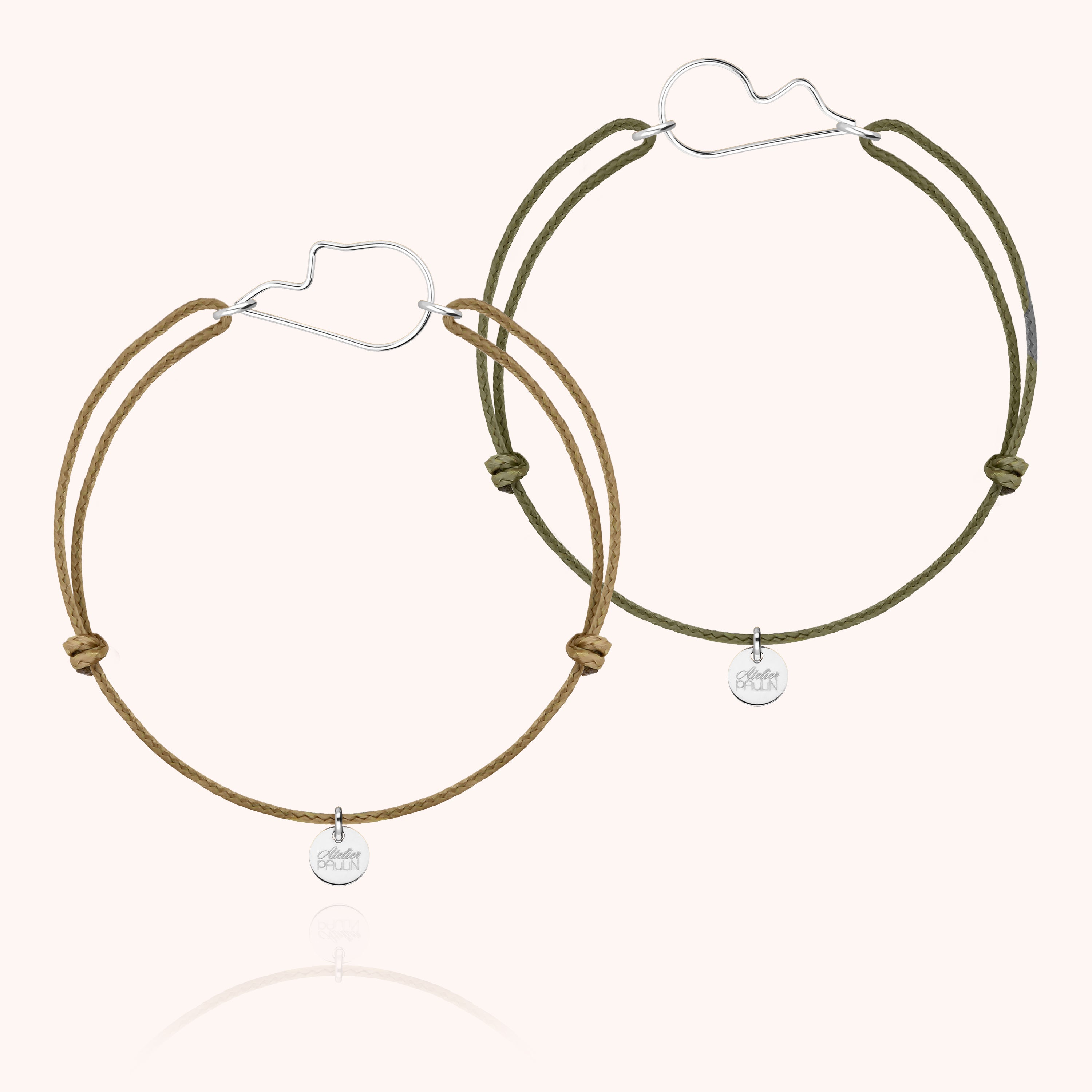 Duo di Bracciali Cordino Cuore dell'Amore - argento