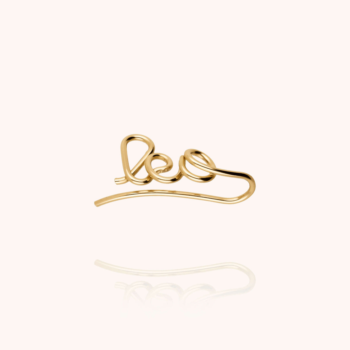 Close-up of the clasp on the Original Personalized Ear Cuff in 14k yellow gold-filled wire