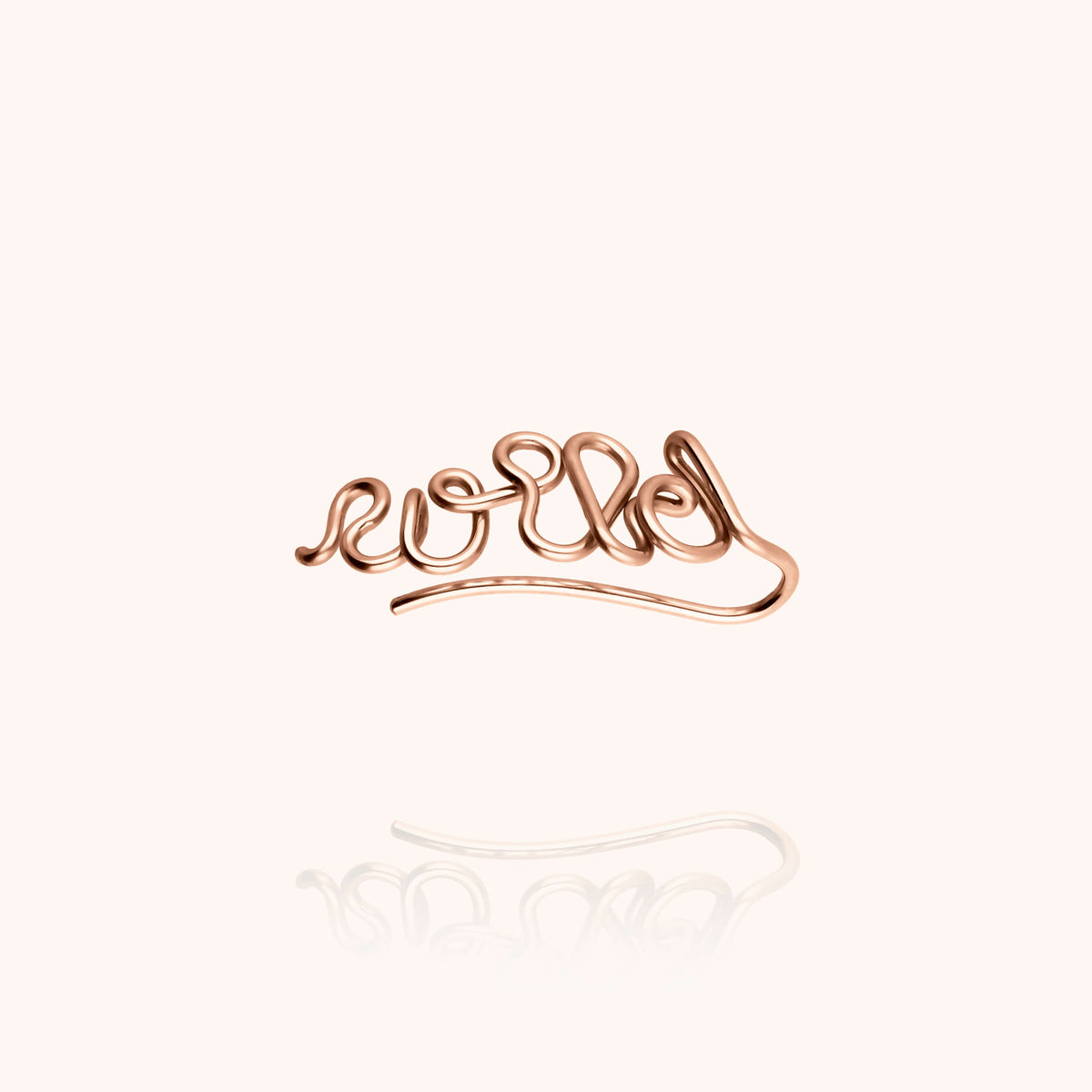 Original Personalized Ear Cuff in 14k rose gold-filled wire, hand-shaped, no piercing needed