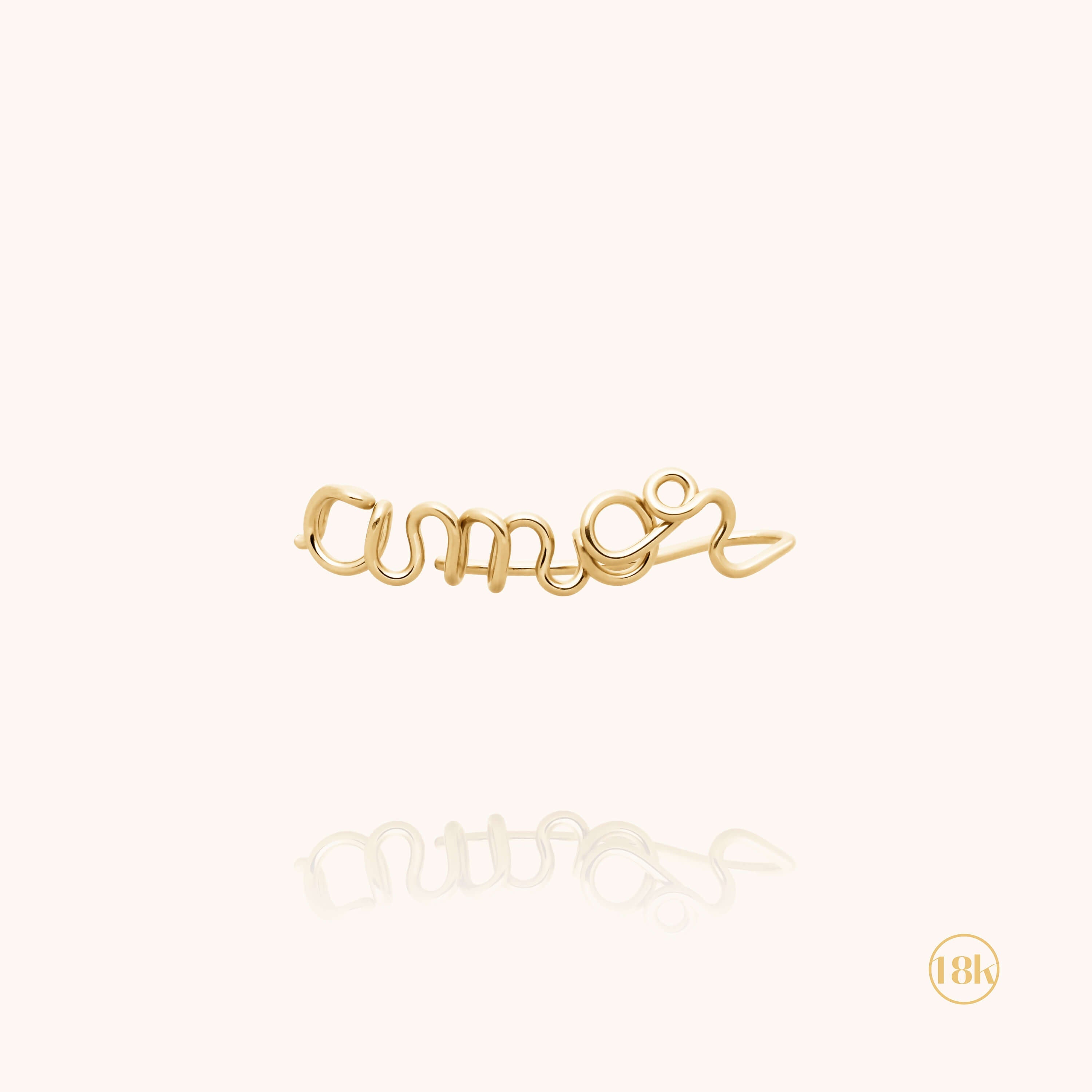 Ear Cuff Original Personnalisé en or jaune 18K — fabriqué à la main à Paris