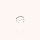 Outline Ear Cuff Letter E - silver