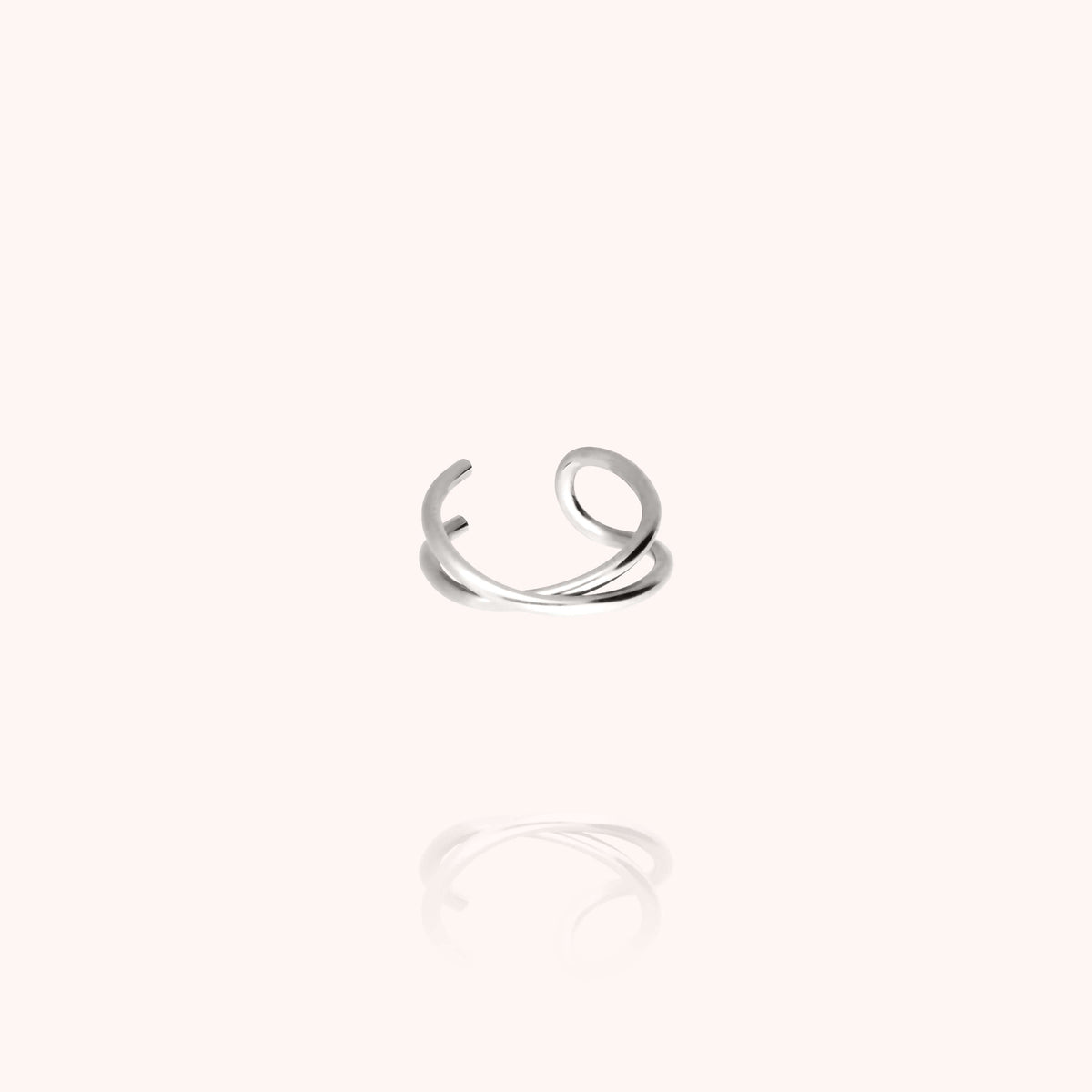 Ear Cuff Outline Lettera L in filo d'argento sterling 925