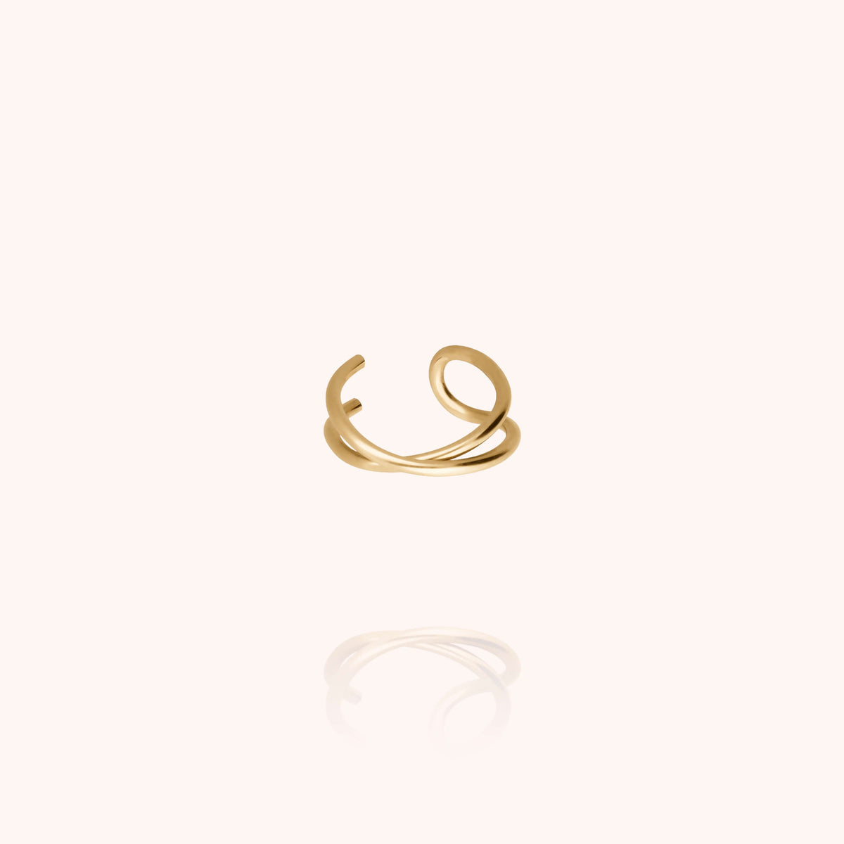 Ear Cuff Outline Lettera L in filo d'oro giallo laminato 14k