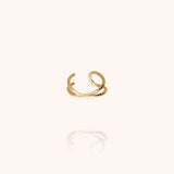 Ear Cuff Homme Outline Lettre L - or jaune laminé
