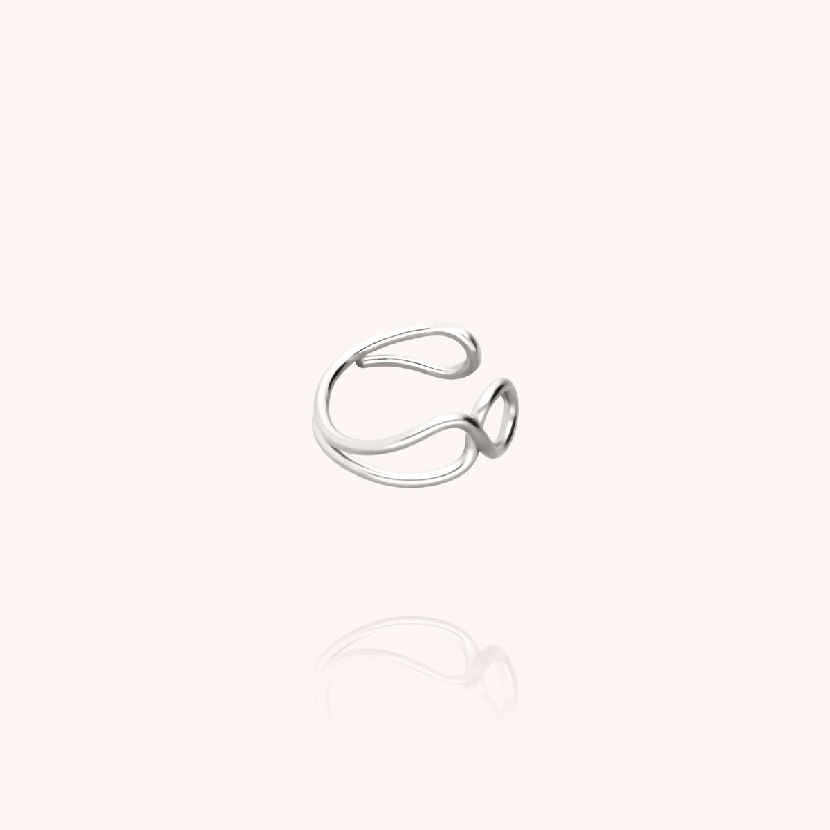 Ear Cuff Outline Lettera V in filo d'argento sterling 925