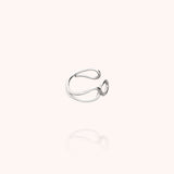 Outline Ear Cuff Letter V - silver