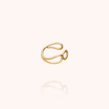 Outline Ear Cuff Letter V - Yellow 14k gold-filled