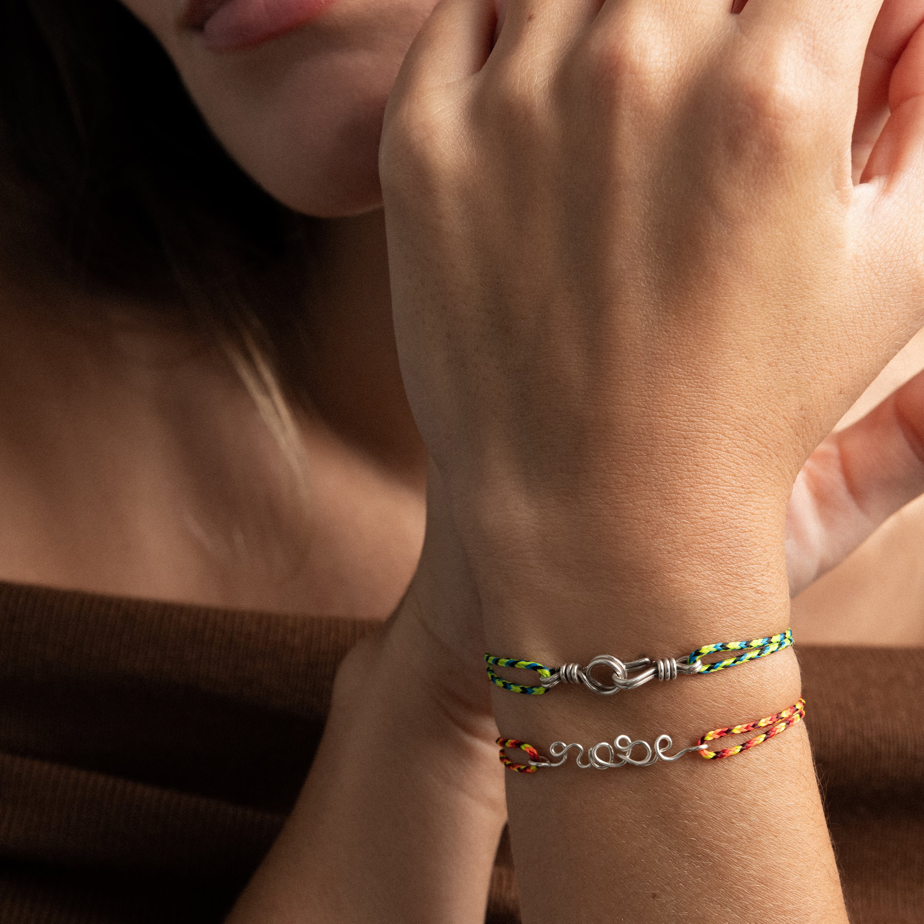 Bracelet Cordon Slim Knot Attache moi - argent