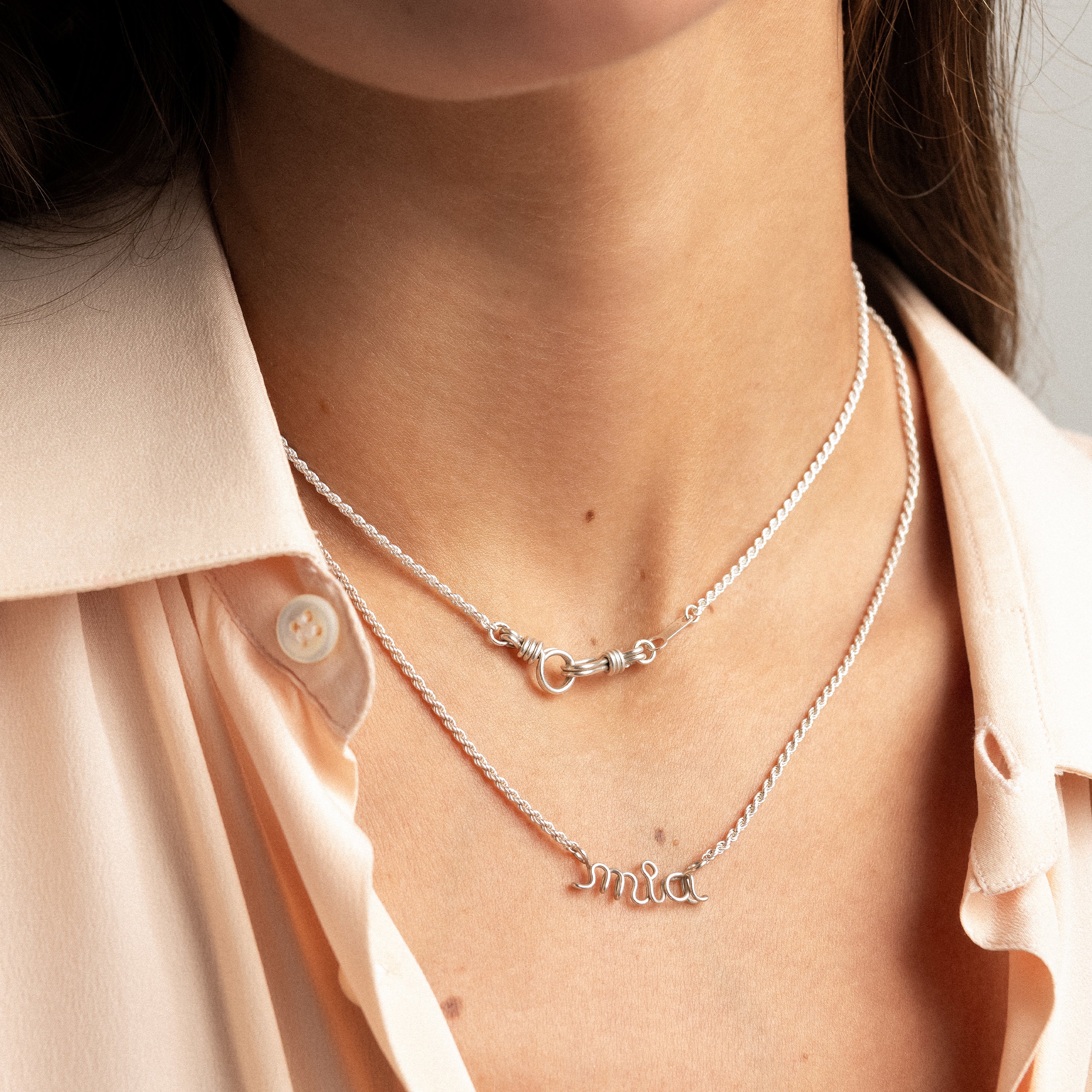 Collier Ras de Cou Rope Attache moi - argent