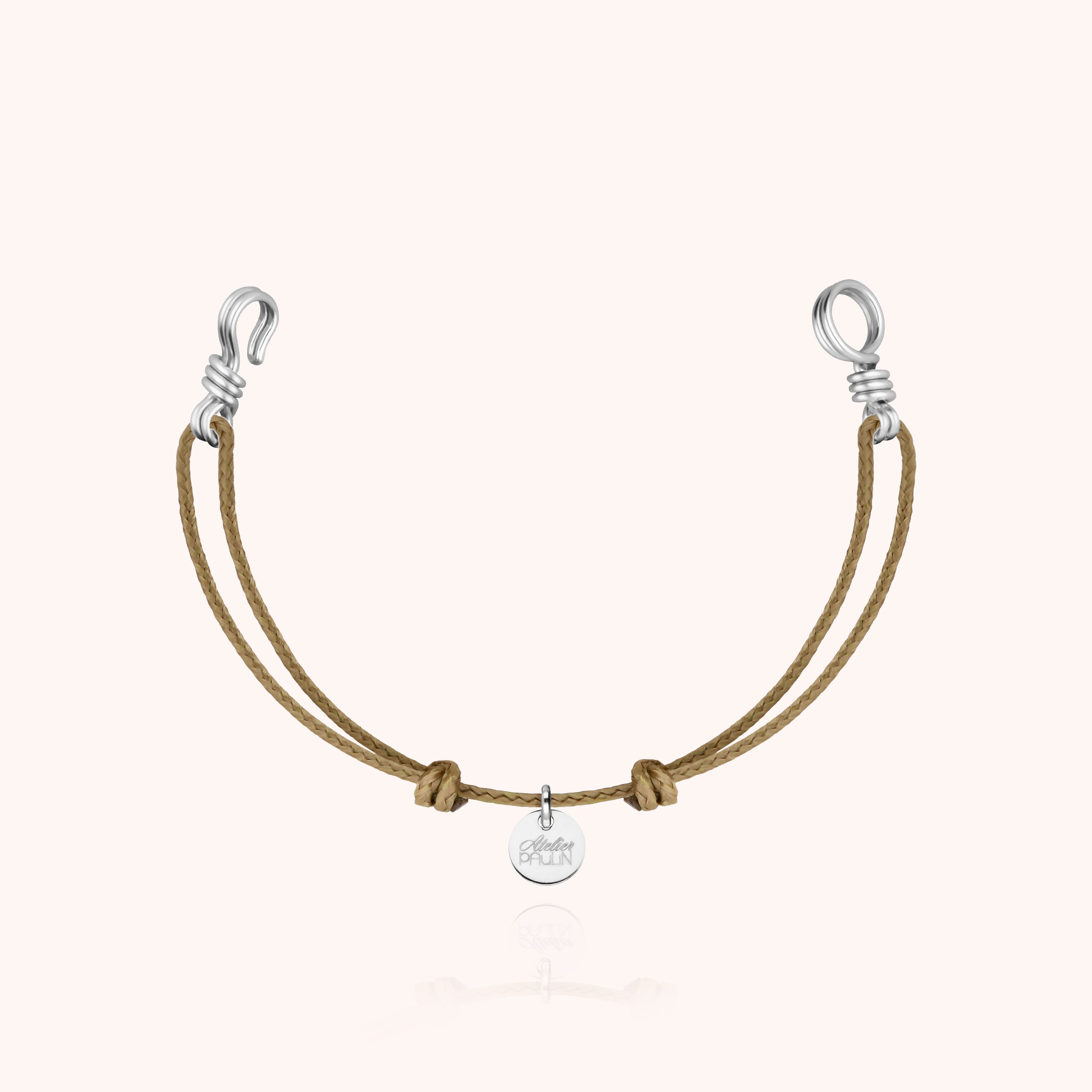 Slim Knot Mini Cord Bracelet Attache moi - silver