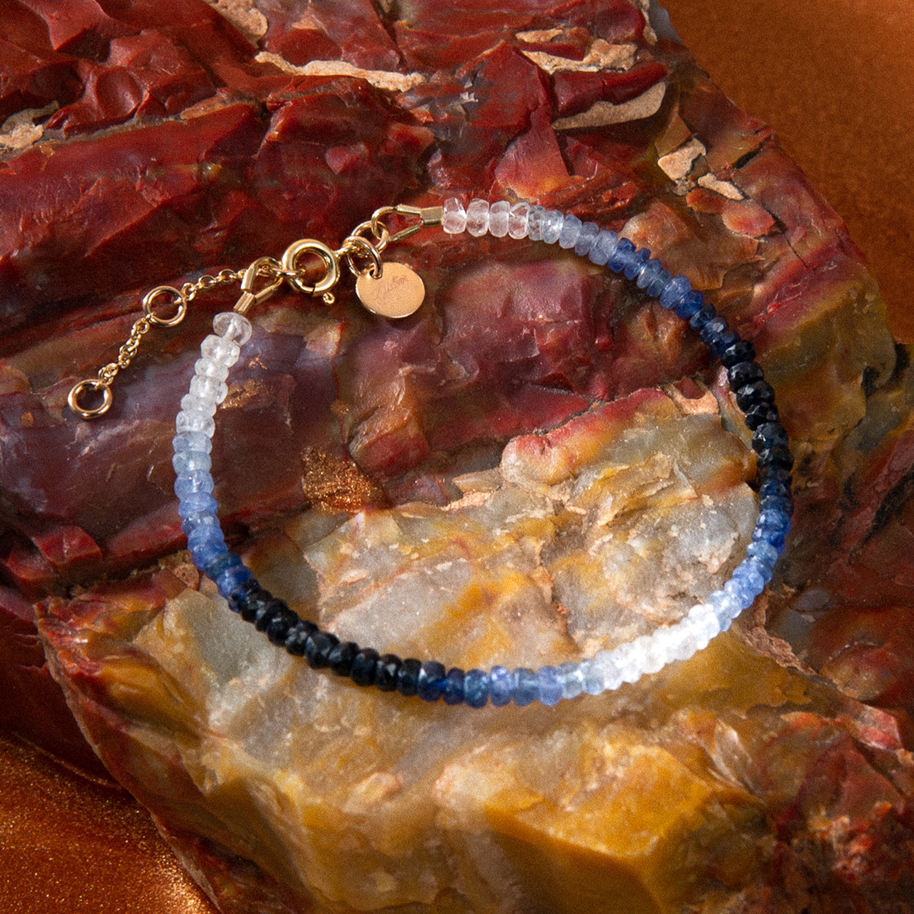 Bracelet Rivière - saphir bleu — finition artisanale du bijou