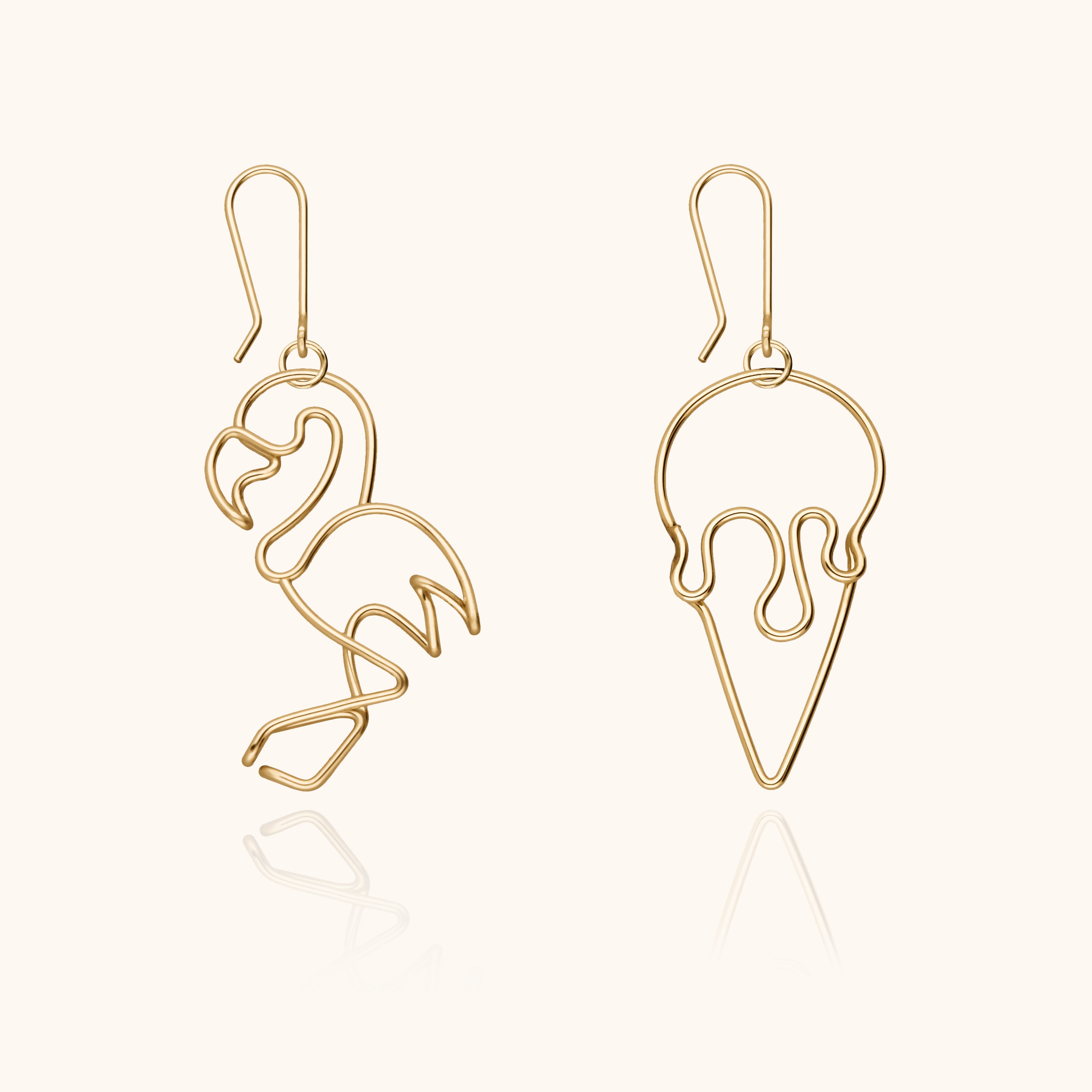 Boucles d'Oreilles Dormeuses Flamingo Cream